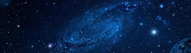 学术成果网站banner，深蓝色科技星空背景，上方醒目文字为“北航曹晋滨院士团队取得空间高能粒子加速研究重要进展”，下方小字标注“发表于Nature Communications”，整体风格简约专业，科技感，学术氛围，构图均衡，文字清晰醒目，宇宙星空粒子元素点缀，体现空间物理研究主题
