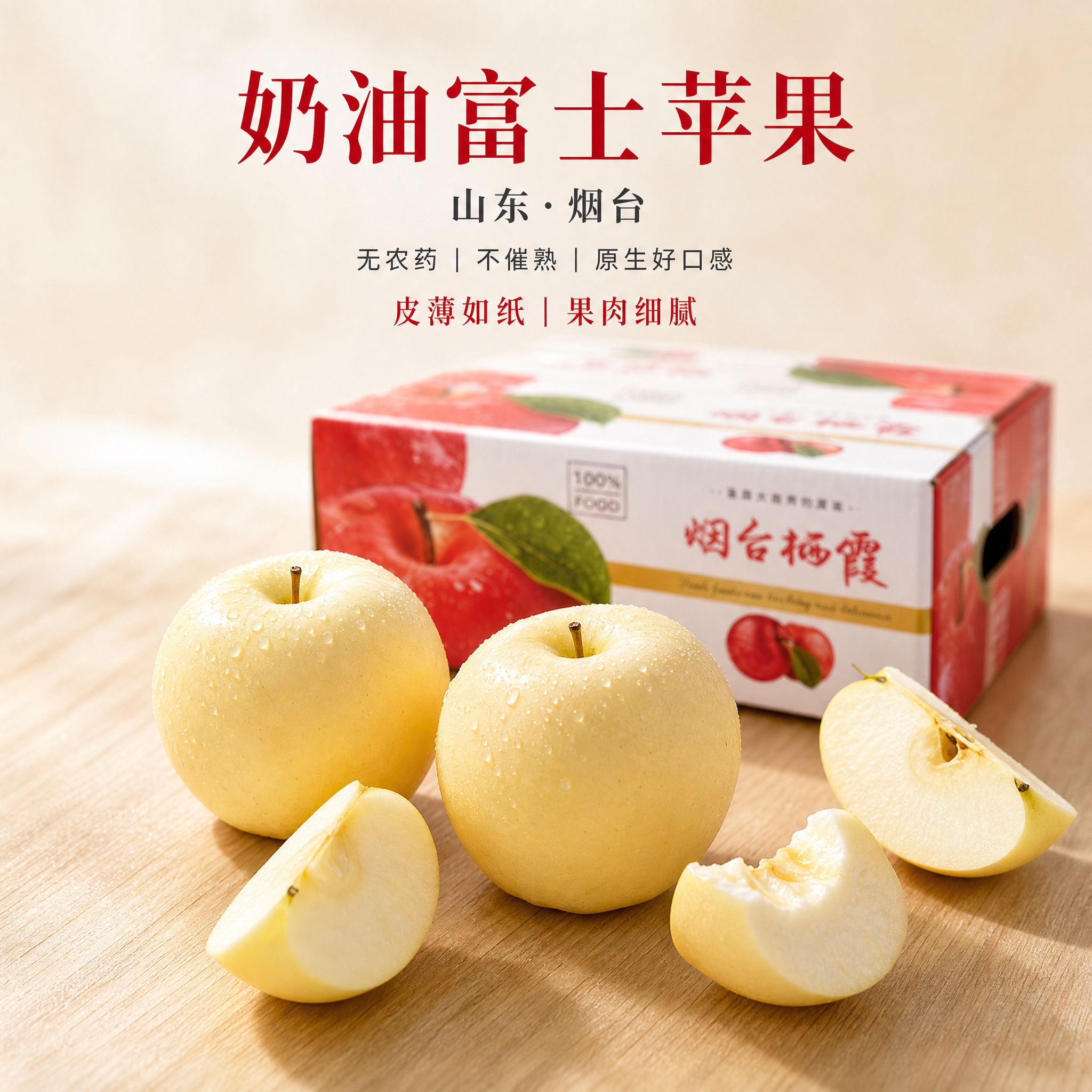 京东电商主图，800×800像素，1:1比例，极简自然原木色背… - 图片创意预览