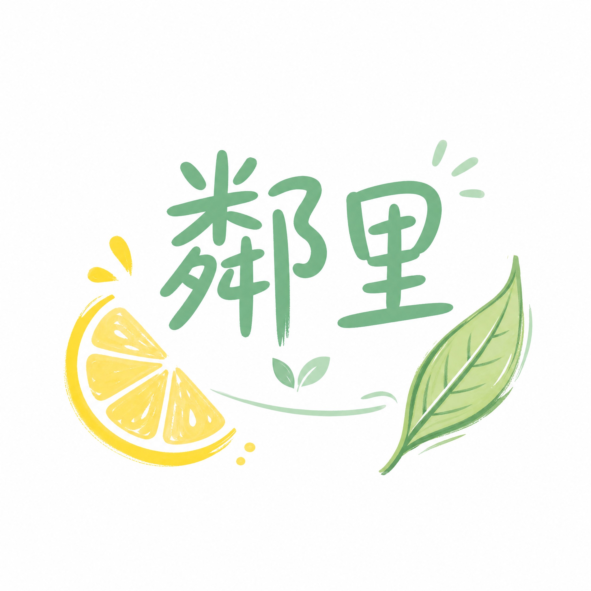 茶饮品牌头像设计，店名"鄰里"两个大字居中，字体为清新手写风格… - 图片创意预览