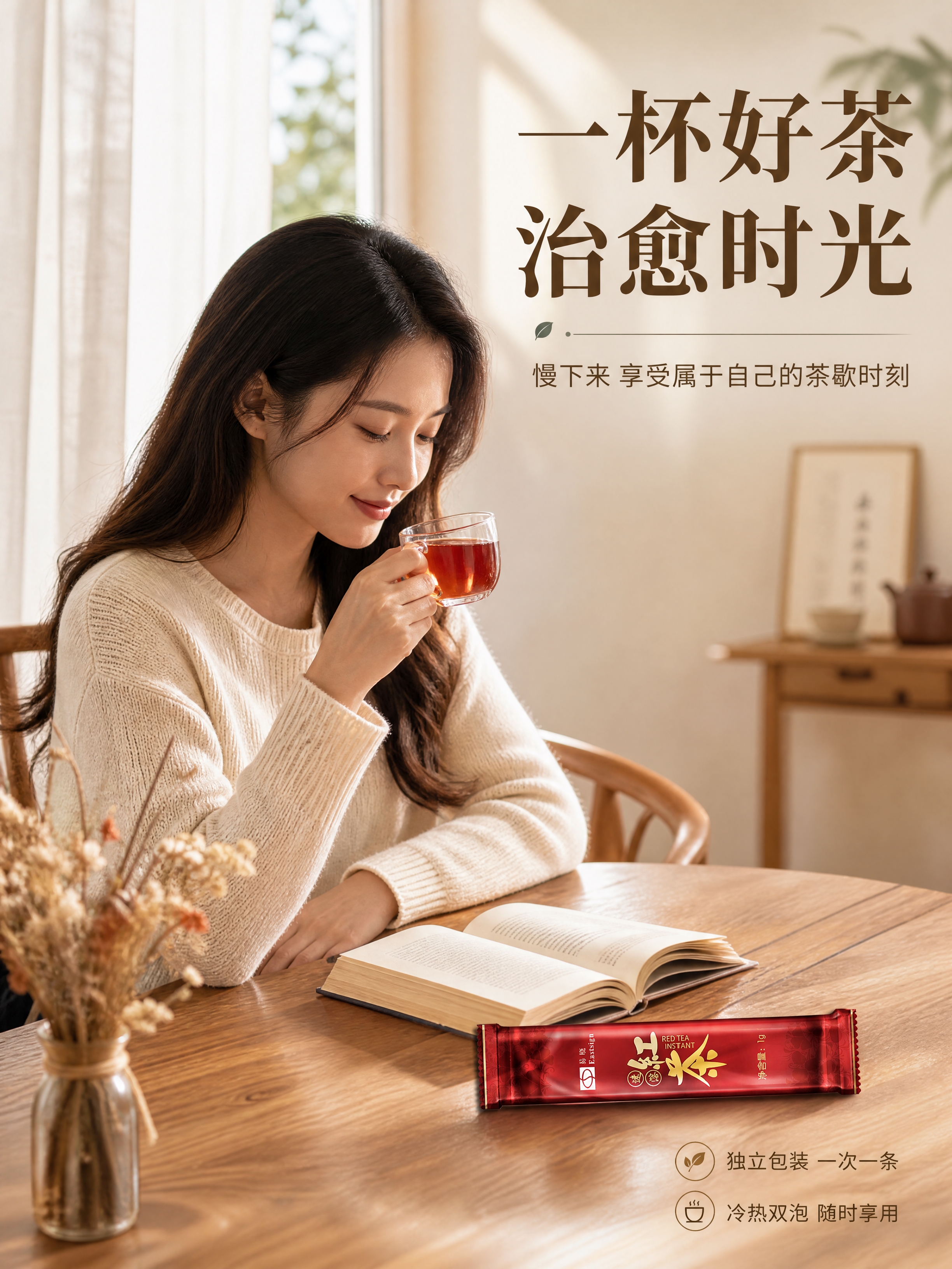 [商品] 使用【图1】红茶条装（红金包装）；保留长条独立袋外形… - 图片创意预览