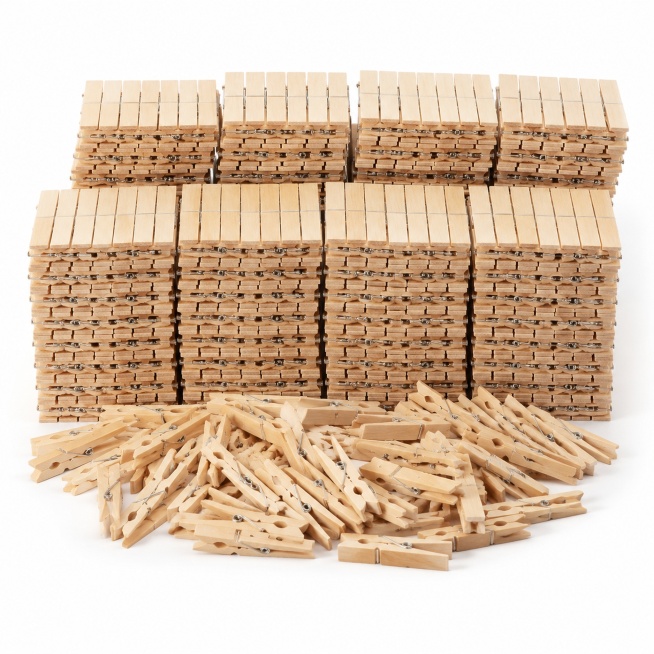 [Main image 10] Whole package display, bulk wooden clothespins display, simple light background. [At预览效果