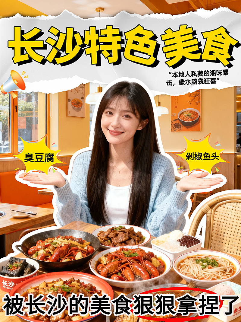 长沙特色美食小红书封面