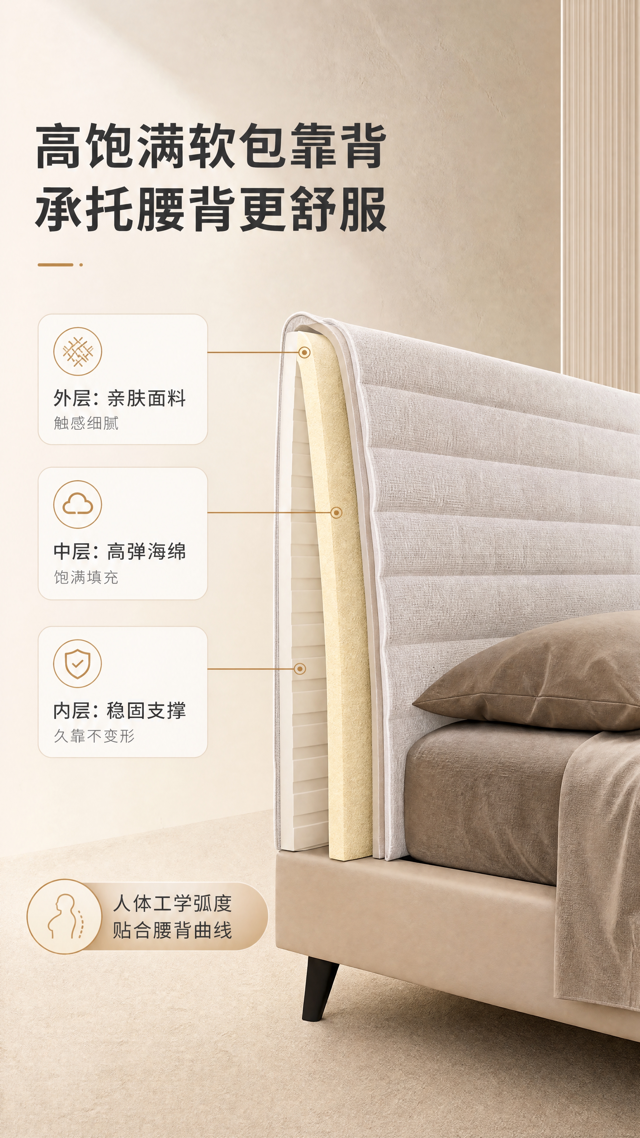 [商品] 使用【图1】现代简约软包双人床；商品处理：保留床头高… - 图片创意预览