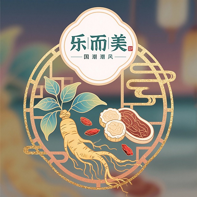 我要开一家名称是乐而美养生滋补食品店的抖音小店，请帮我设计一个店铺LOGO