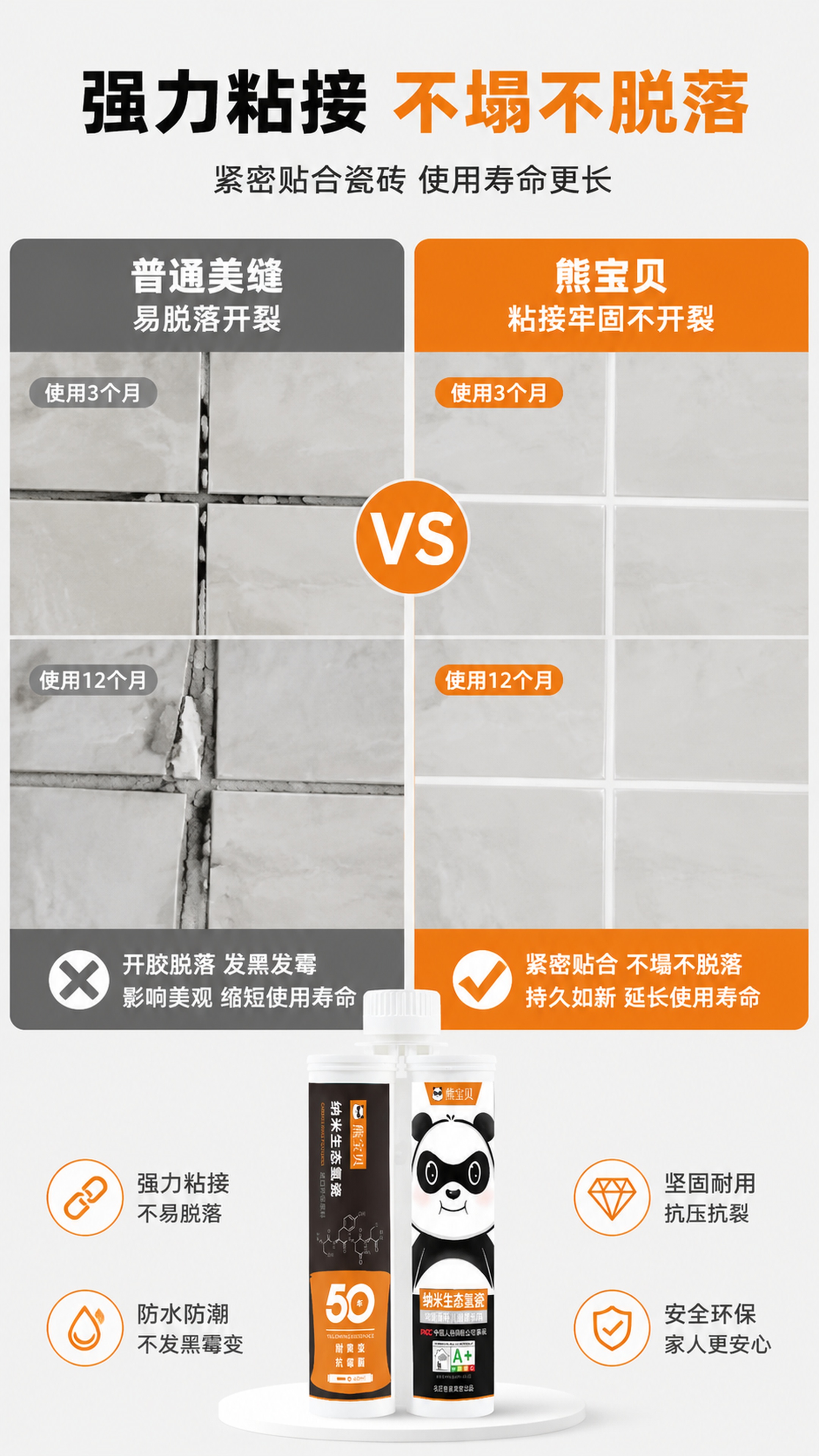 [第7屏] 熊宝贝美缝剂强力粘接性能展示。本屏使用【图1】作为… - 图片创意预览