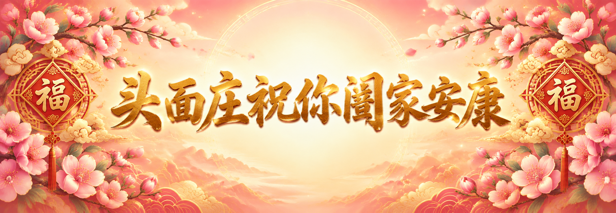 横版手拉旗设计，70x24cm比例，国潮温馨风格。画面中央是醒… - 图片创意预览
