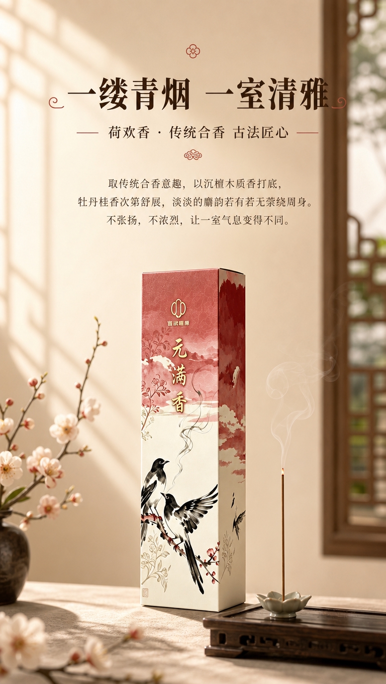 [商品] 使用【图1】荷欢香线香礼盒；保留长方柱形包装盒结构、… - 图片创意预览