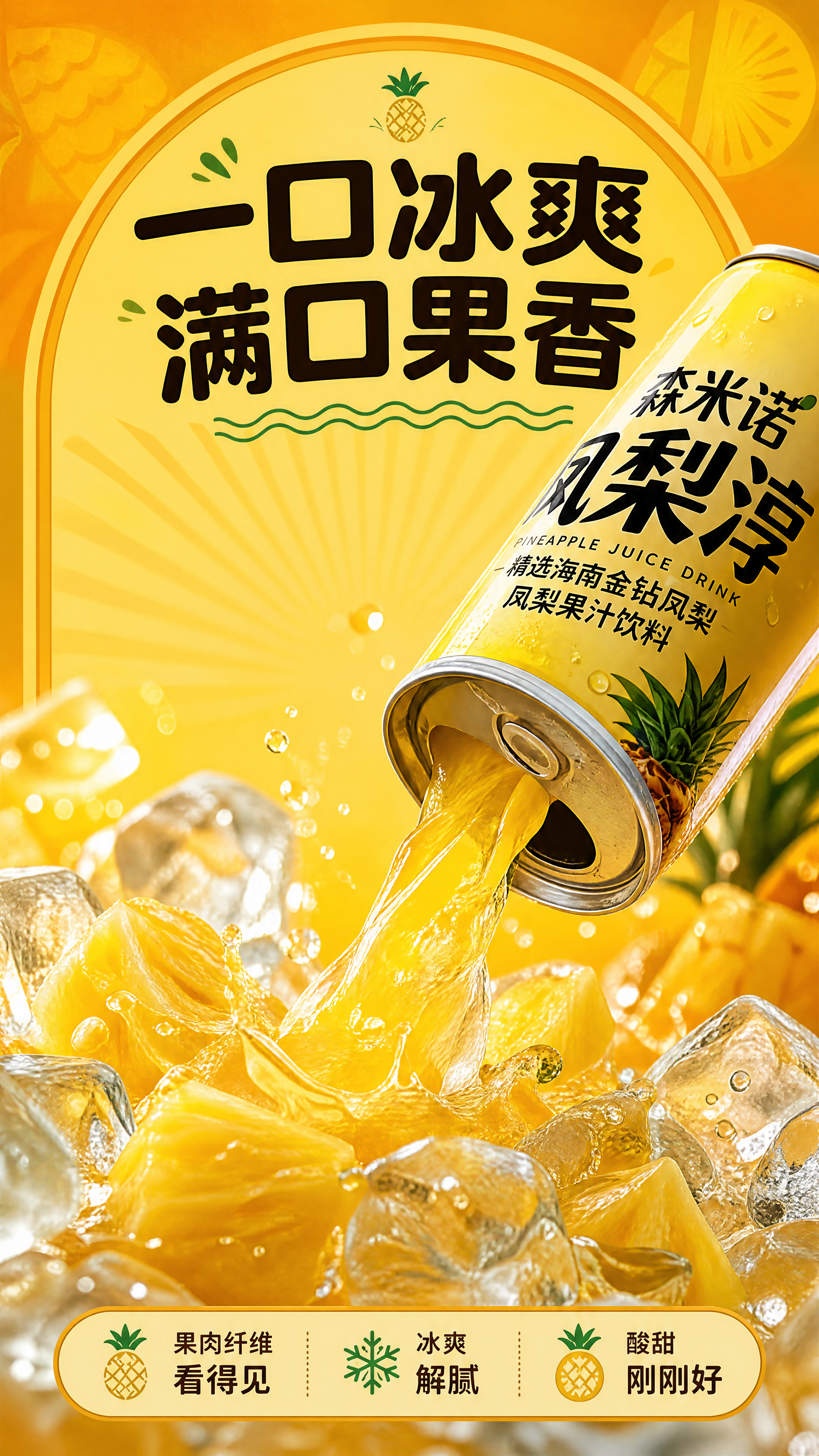 [商品] 使用【图1】森米诺凤梨淳细长易拉罐；保留罐体细长比例… - 图片创意预览