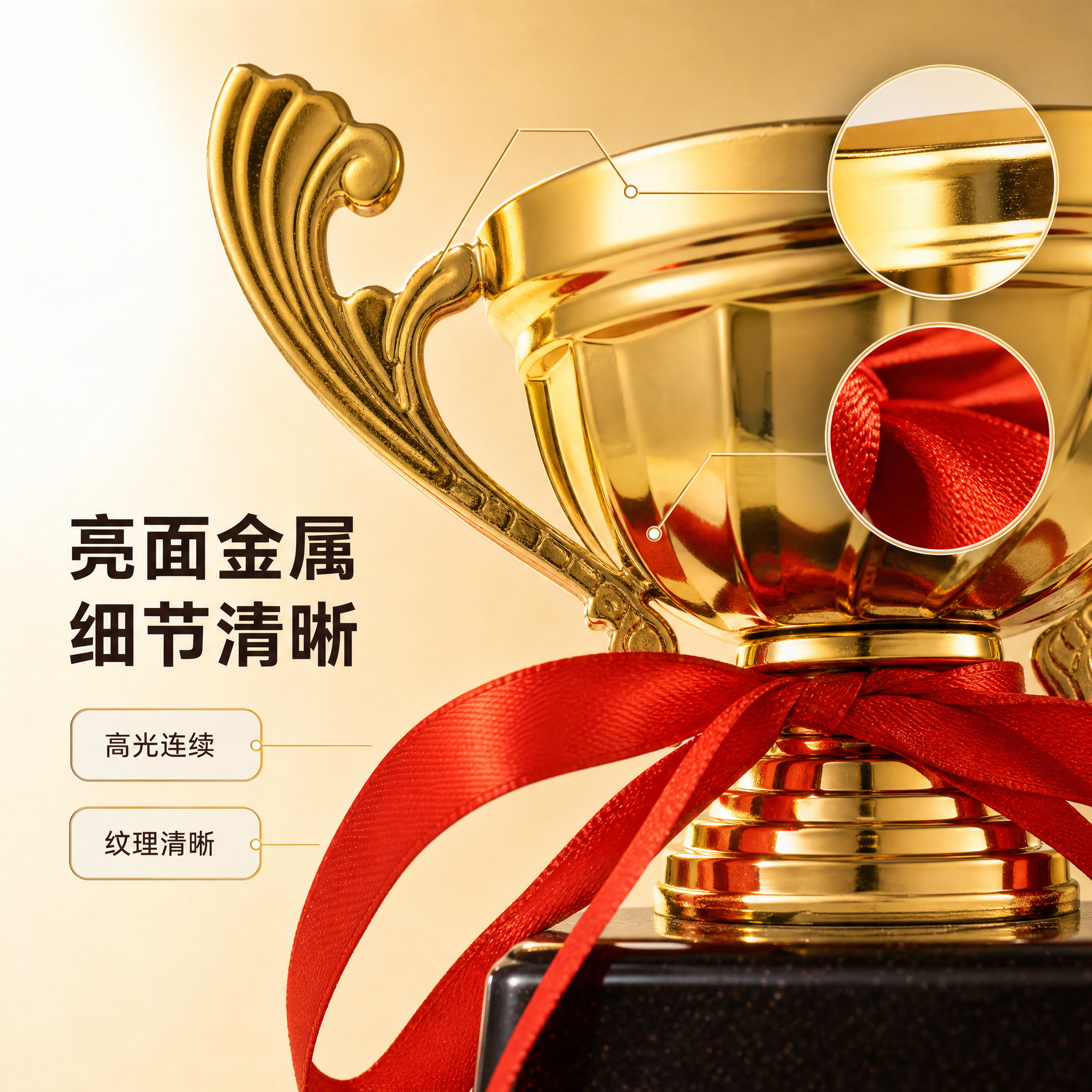[主图-3] 金属奖杯 材质细节，唯一任务：微距呈现金属质感与… - 图片创意预览