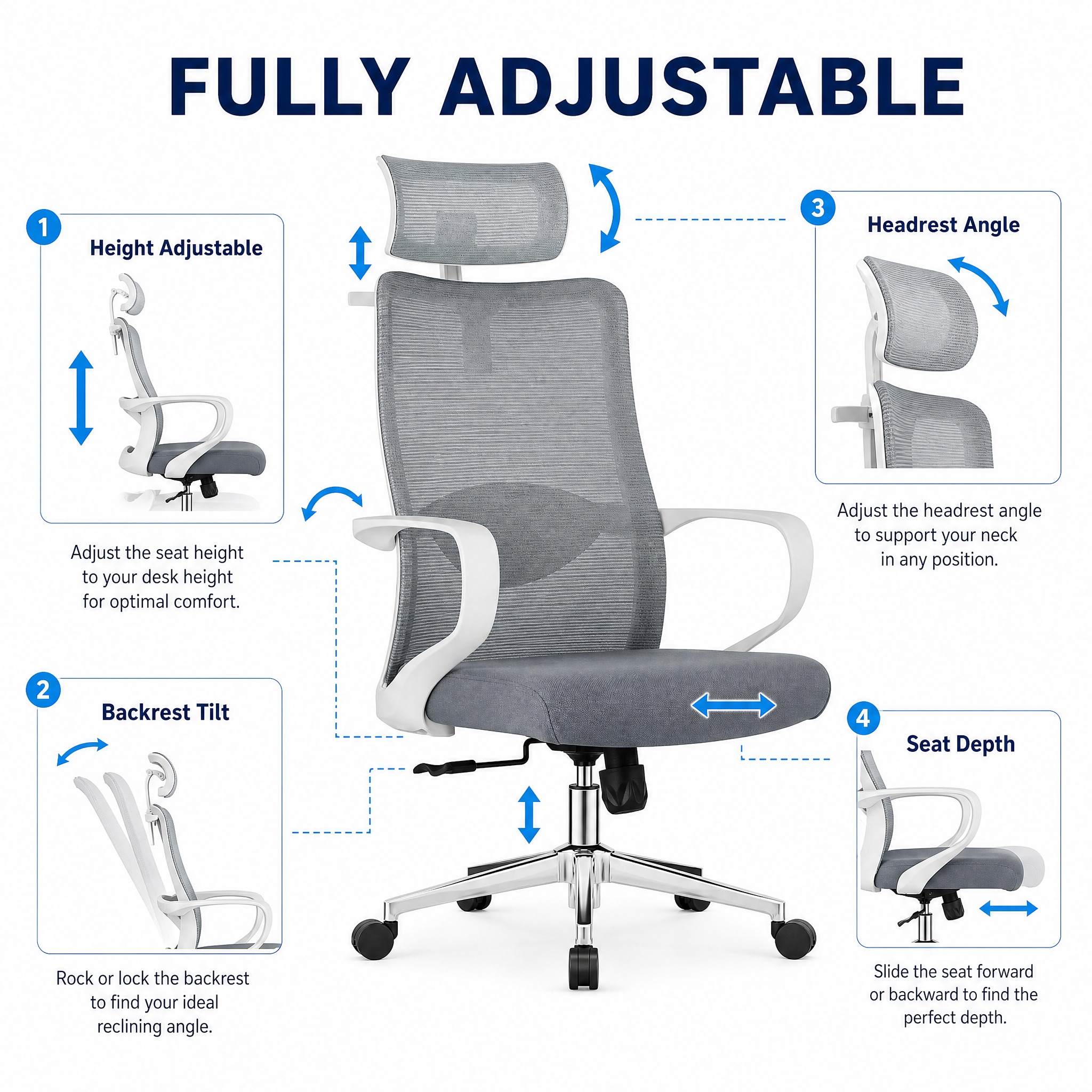 Ergonomic office chair adjustab… - 图片创意预览