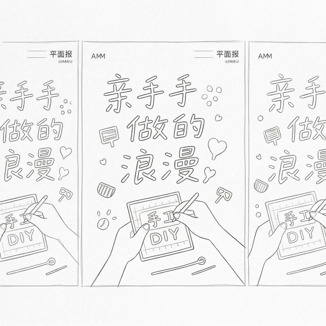 转换为平面设计草图，黑白线稿风格，线条干净利落，简约风格，保留原有设计结构，高细节，无填充，和原图相似度为65%到75%，生成3张预览效果