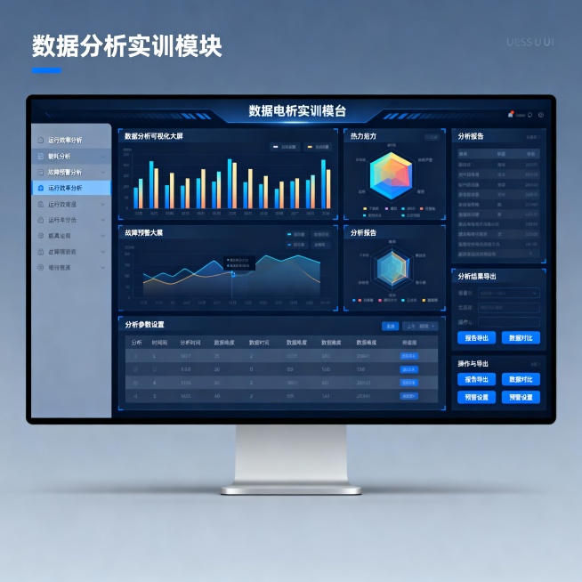 生成虚拟电厂仿真平台界面，分别生成包含主界面及各实训模块功能界面预览效果