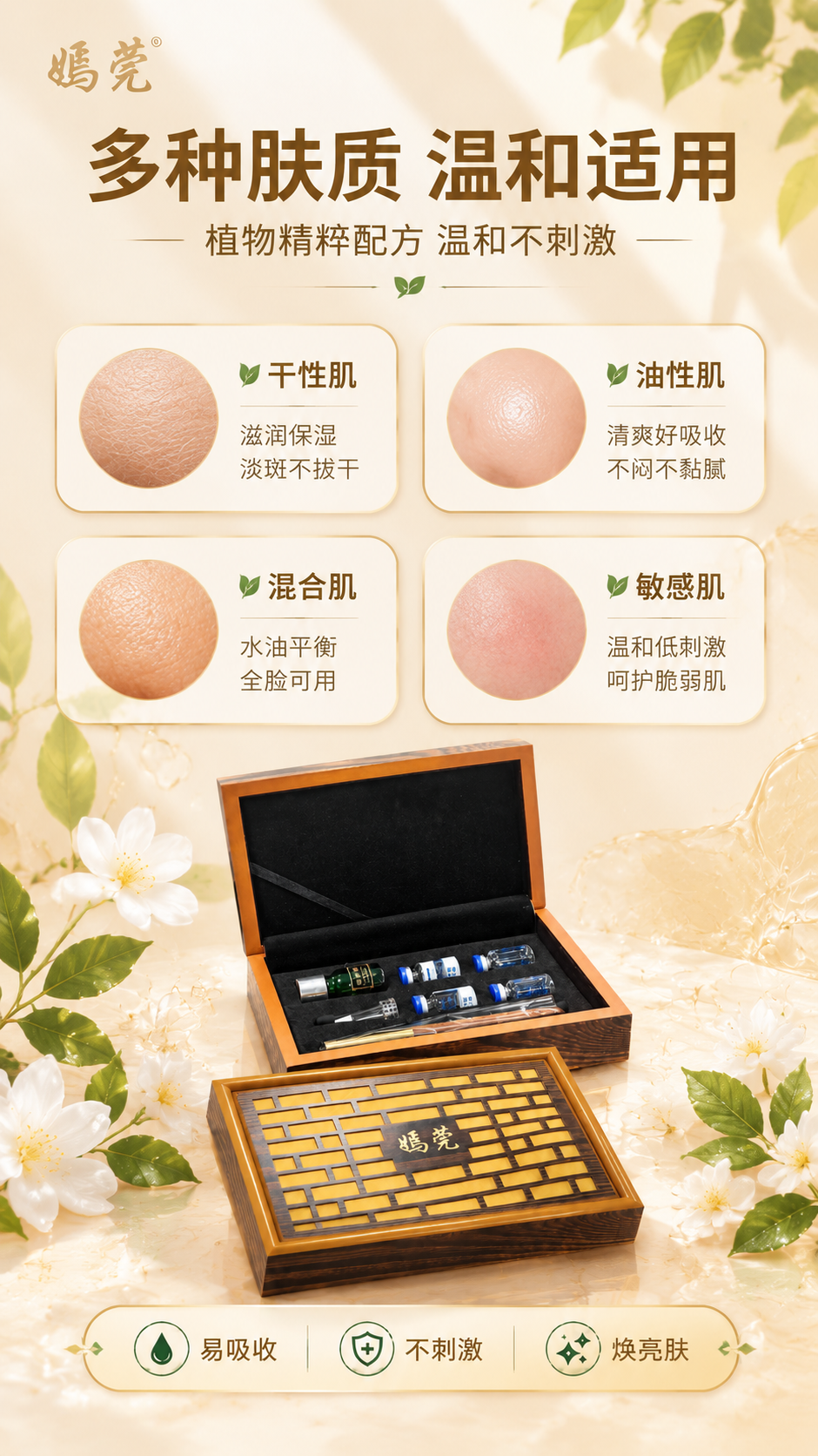 [商品] 使用【图1】嫣莞净萃液木质礼盒套装；保留木盒与瓶身外… - 图片创意预览