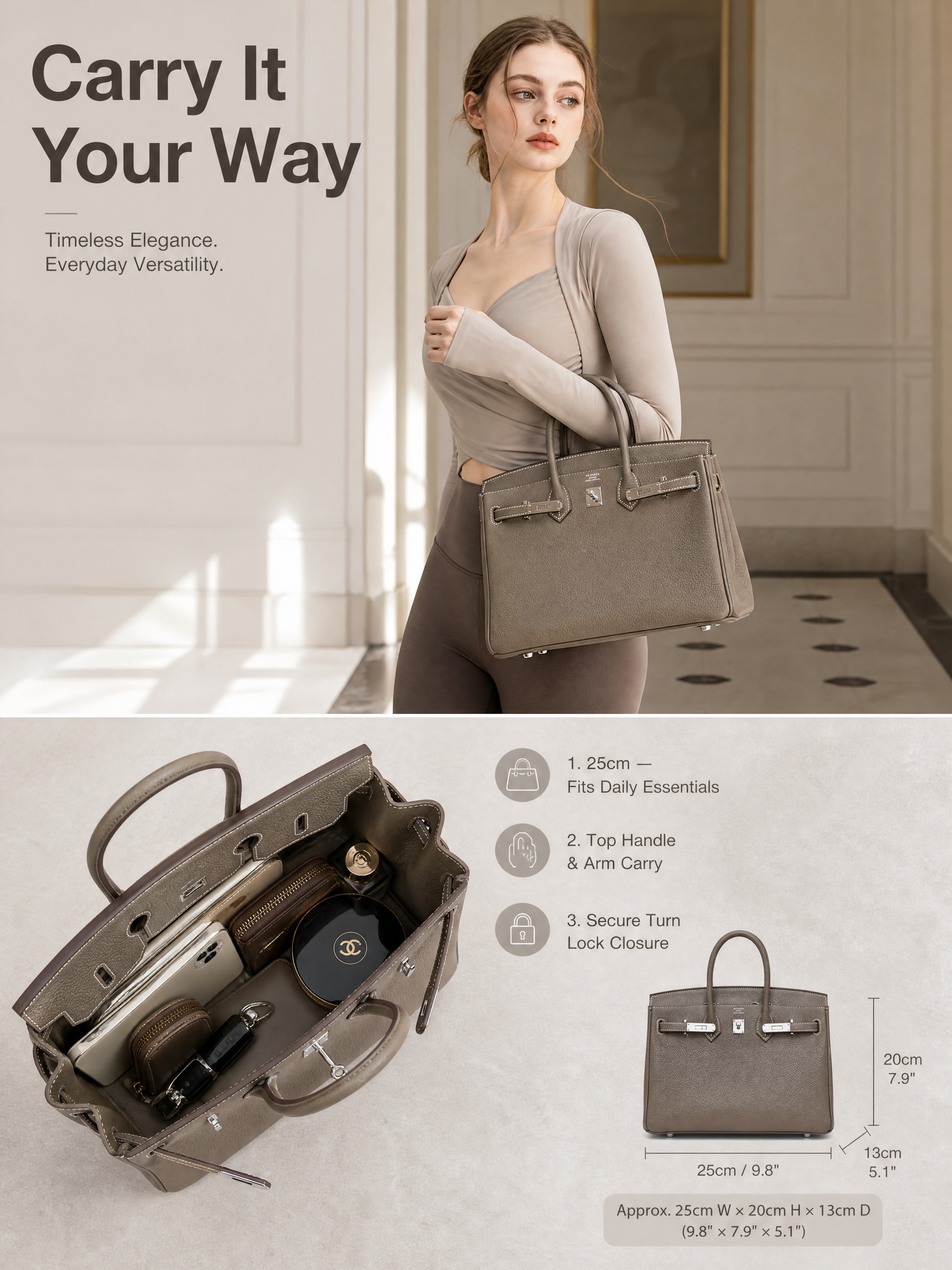 [商品] 使用【图1】爱马仕 Birkin 25 大象灰 To… - 图片创意预览