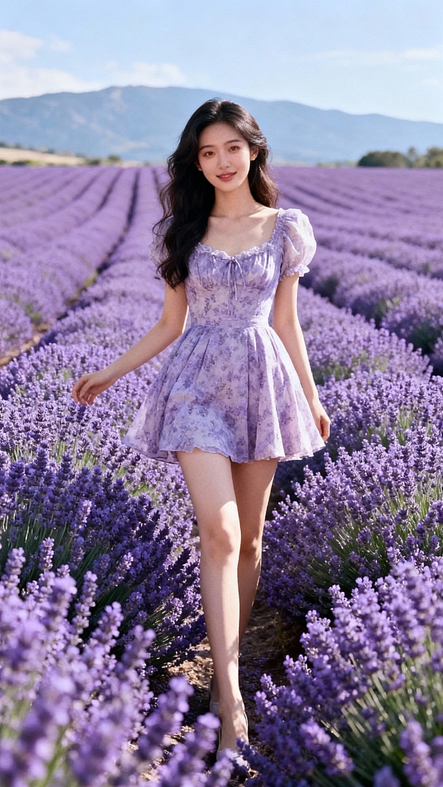 生成50张漂亮小姐姐全身照片，穿超短裙的，单张单张，不要合集