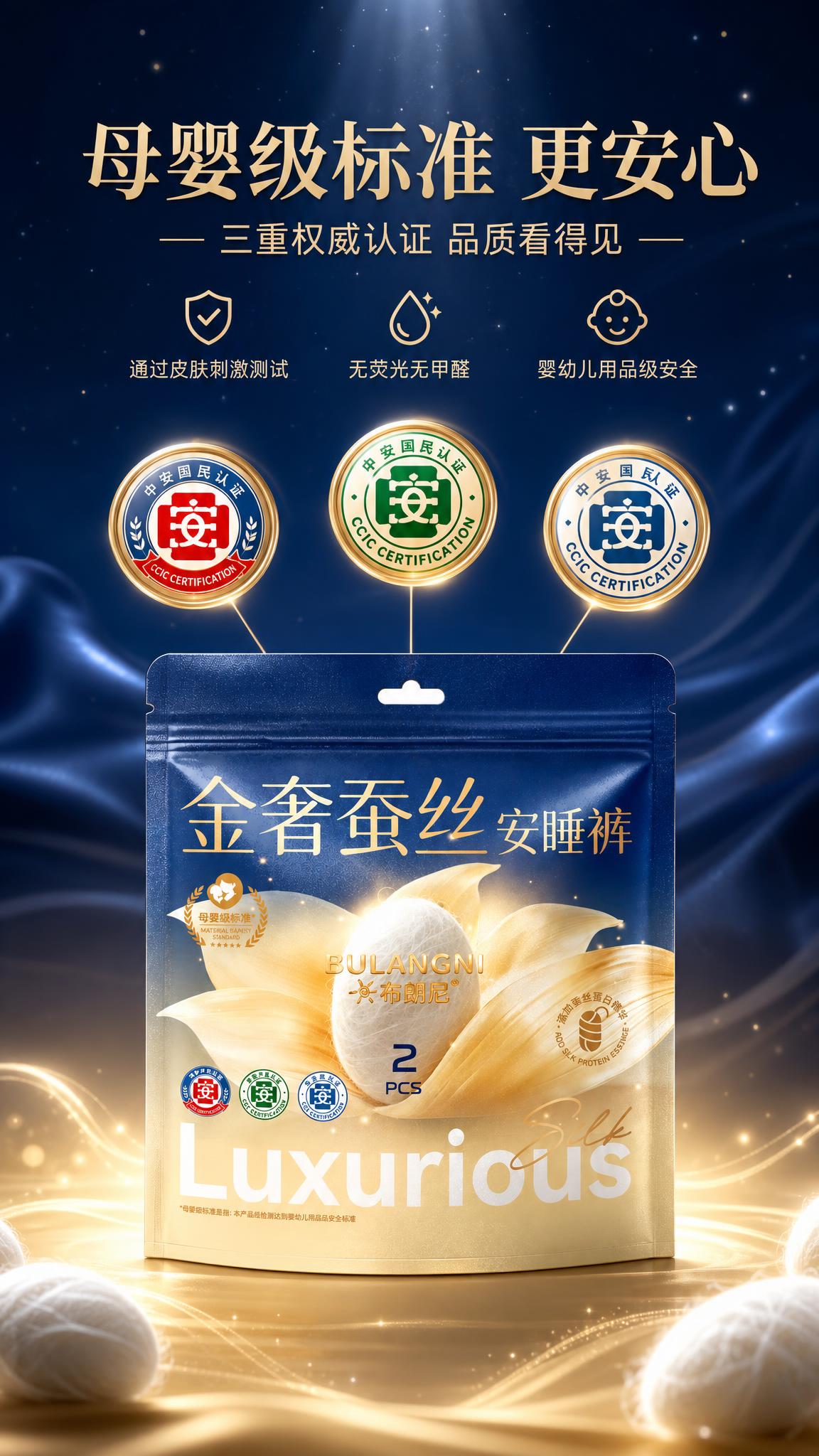 [商品] 使用【图1】布朗尼金奢蚕丝安睡裤外包装袋；保留包装袋… - 图片创意预览