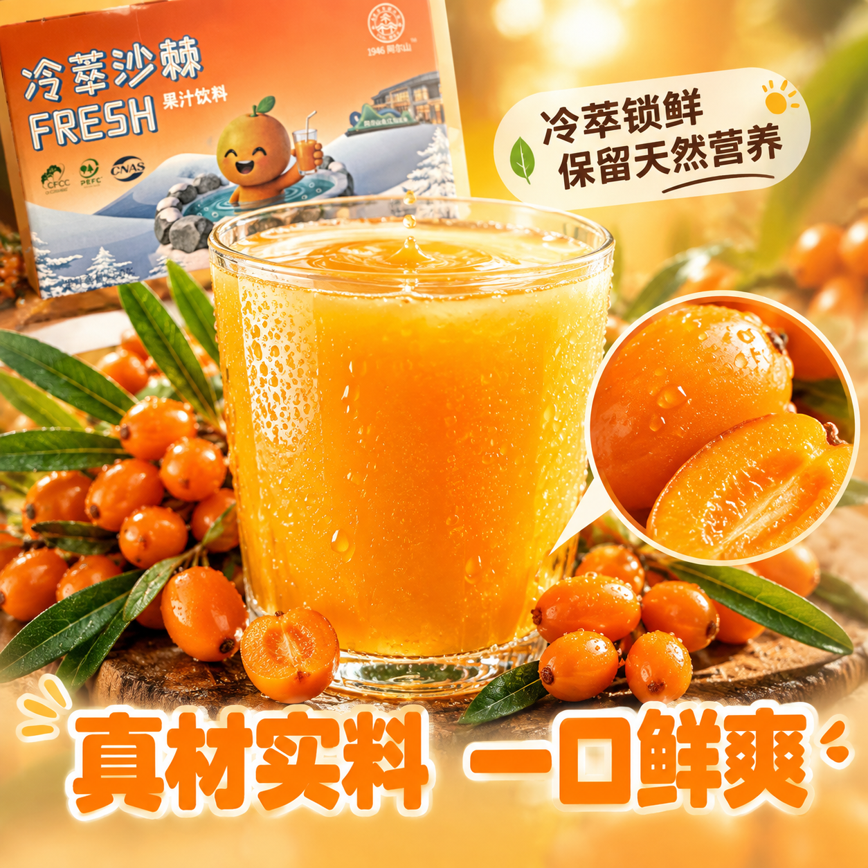 [主图-3] 细节成分微距种草 沙棘汁质感与原料展示 [统一基… - 图片创意预览