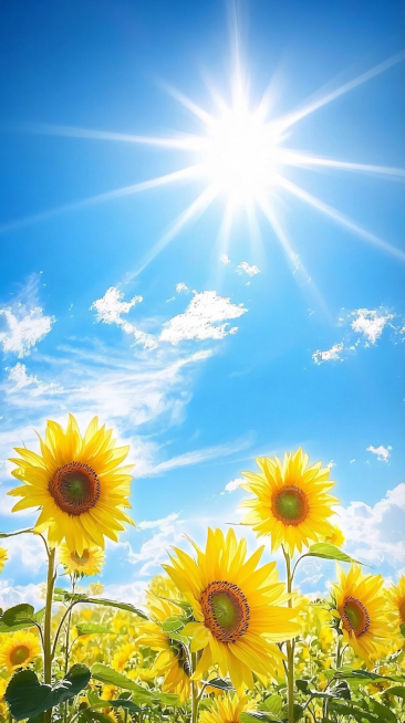 去除图片上所有的水印和文字，保持原图的向日葵花海和蓝天阳光内容不变预览效果