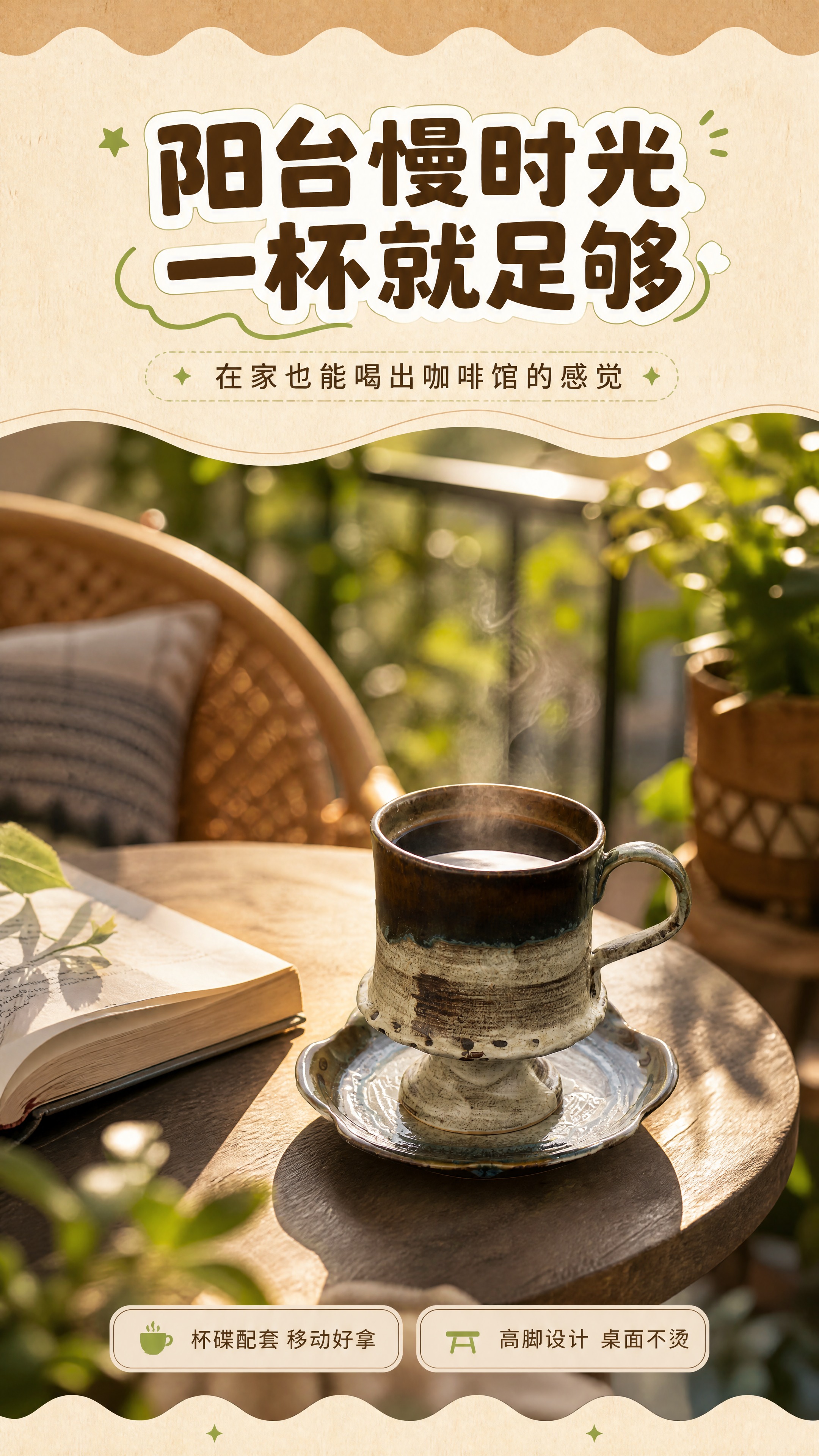 [商品] 使用【图7】棕褐流釉款高脚陶瓷咖啡杯碟套装；保留棕褐… - 图片创意预览