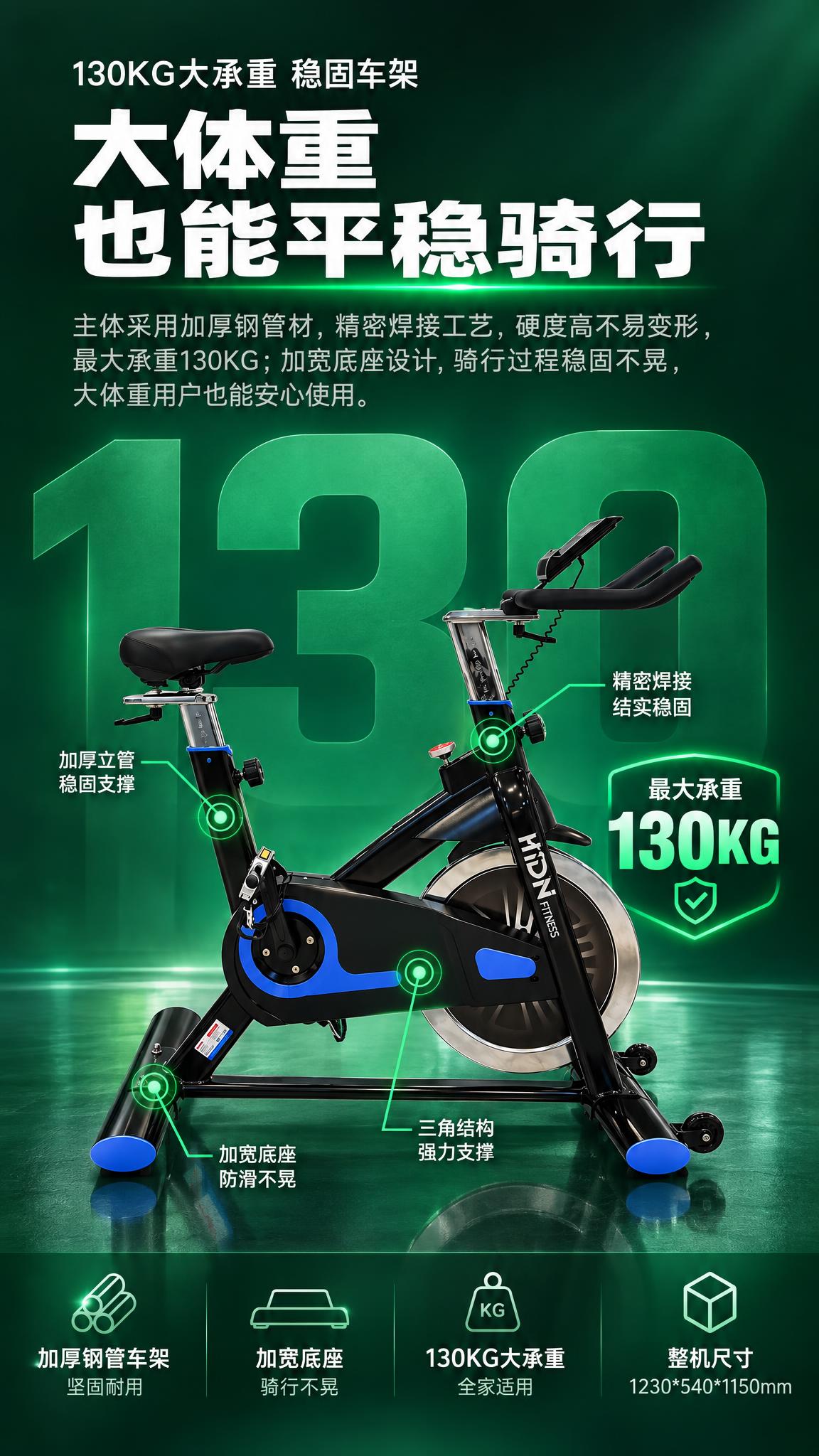 [商品] 使用【图1】HIDN动感单车产品图；保留单车整体结构… - 图片创意预览