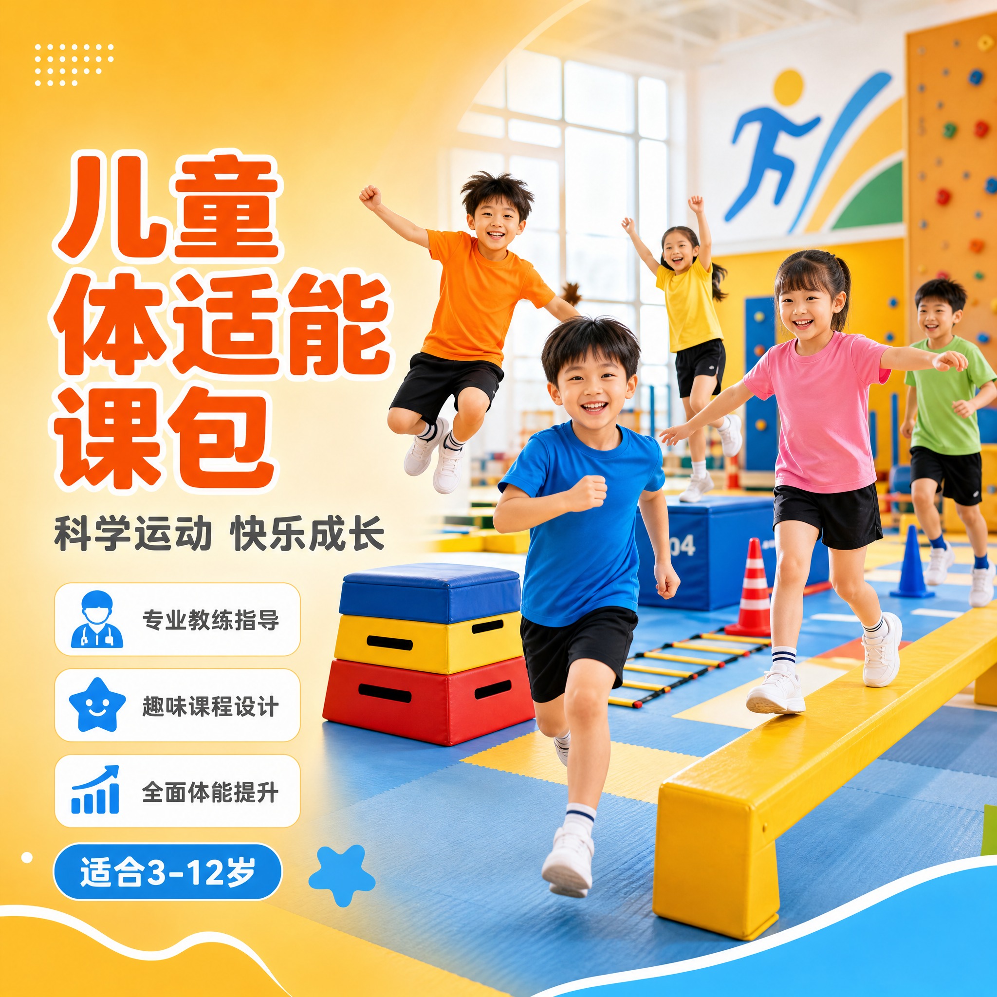 [主图-1] 主题与核心价值 儿童体适能课包吸睛首图。 [统一… - 图片创意预览