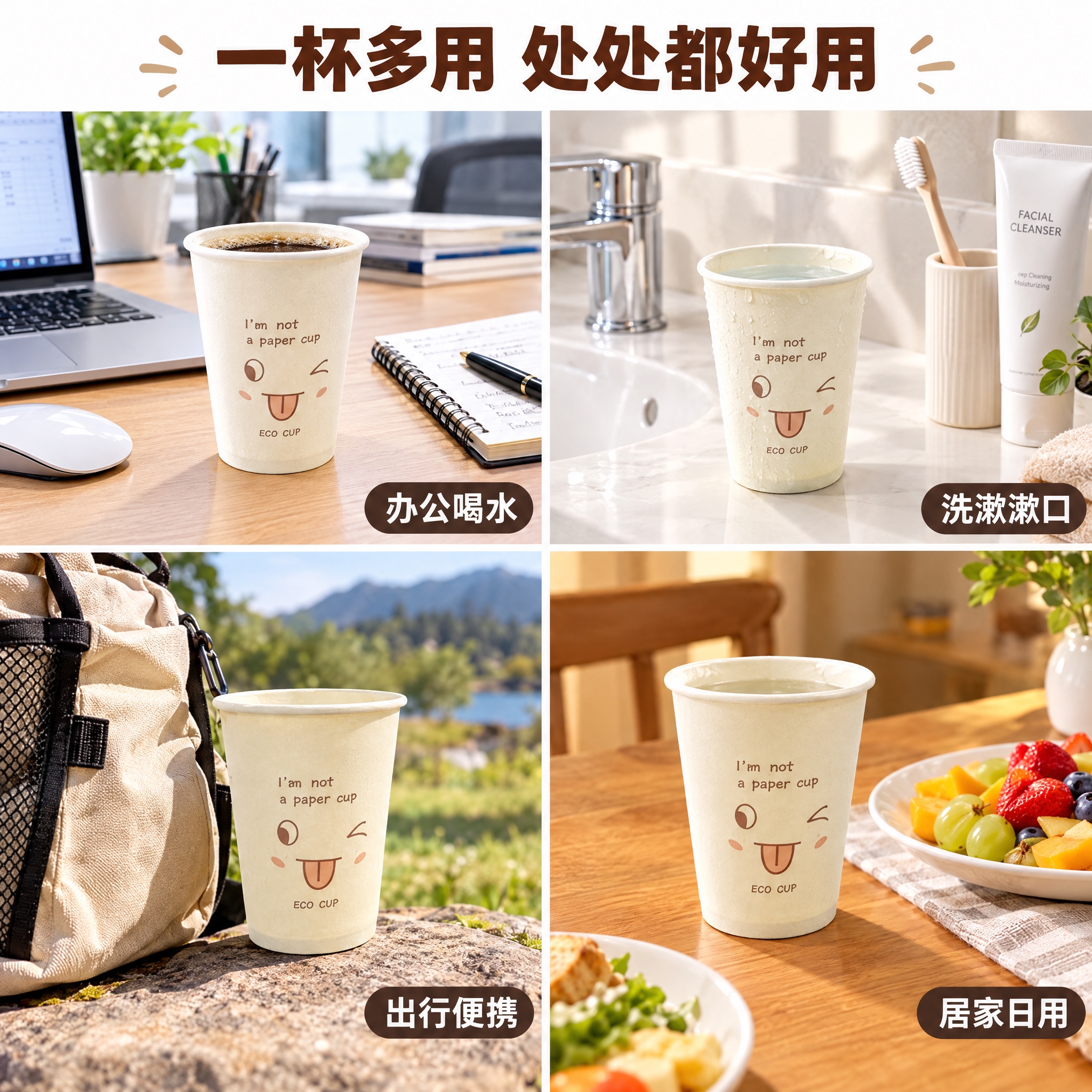 [主图-4] 250ml竹纤维环保漱口杯（ECO CUP表情款… - 图片创意预览
