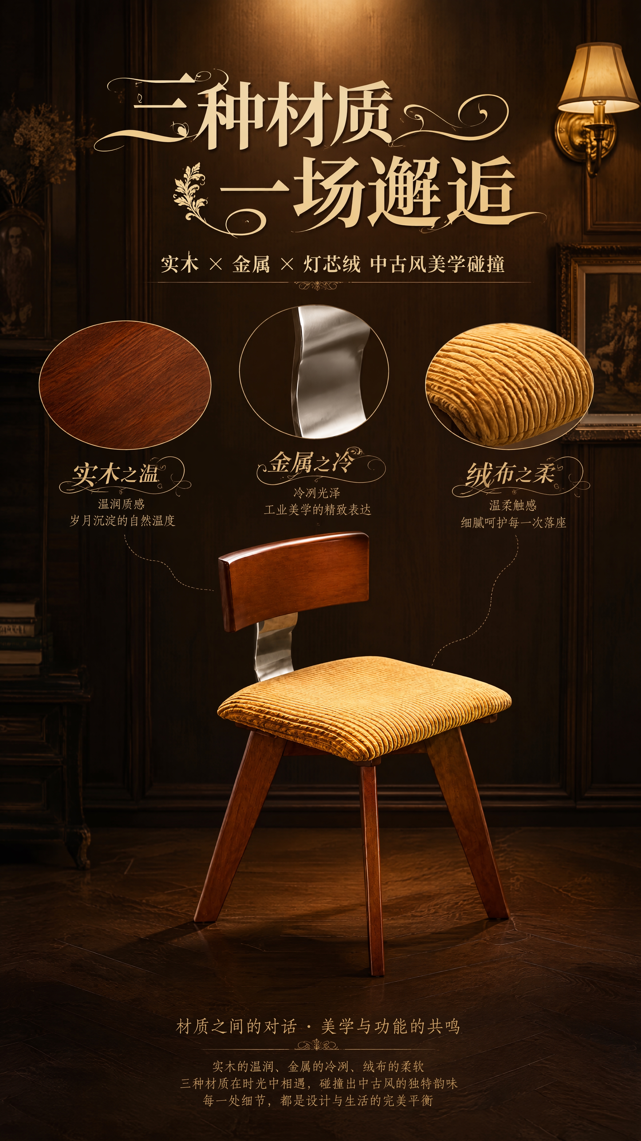 [第2张] 设计美学页-中古风材质碰撞叙事。本张使用【图1】作… - 图片创意预览