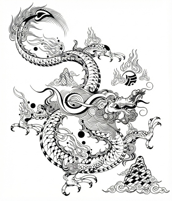 把图案中的线条提炼出来，线条要黑色，背景为纯白色预览效果