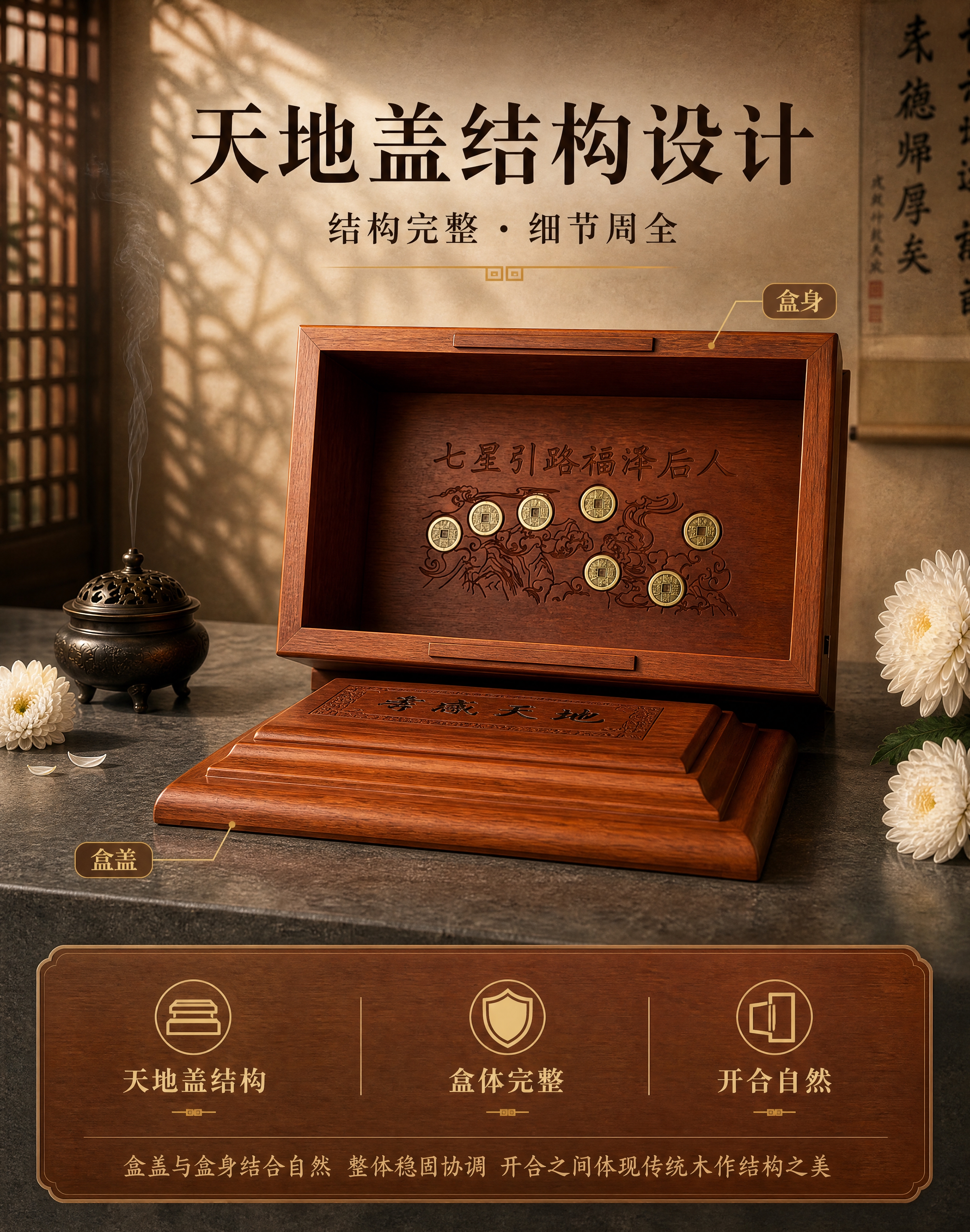 [商品] 使用【图1】孝感天地红花梨骨灰盒开盖内部图；严格保留… - 图片创意预览