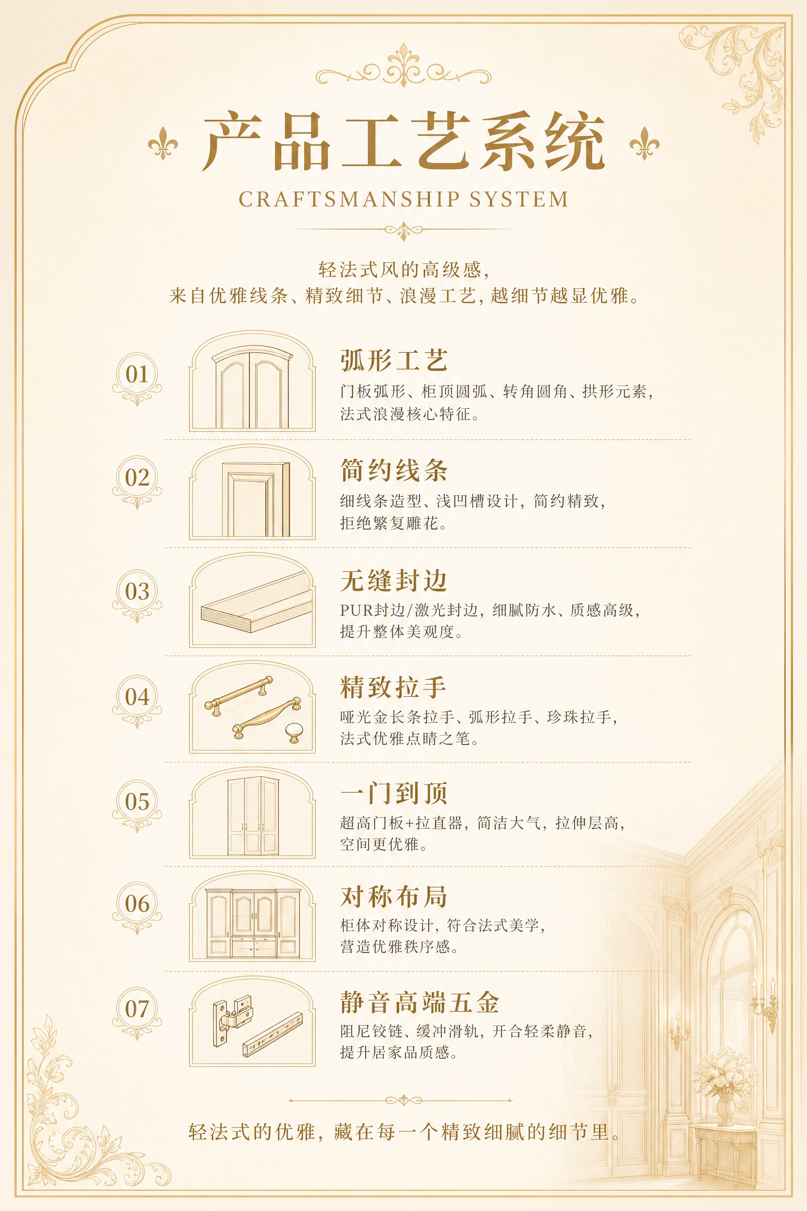 画册内页设计，竖版20cm*30cm，金黄色调，轻法式风全屋定… - 图片创意预览