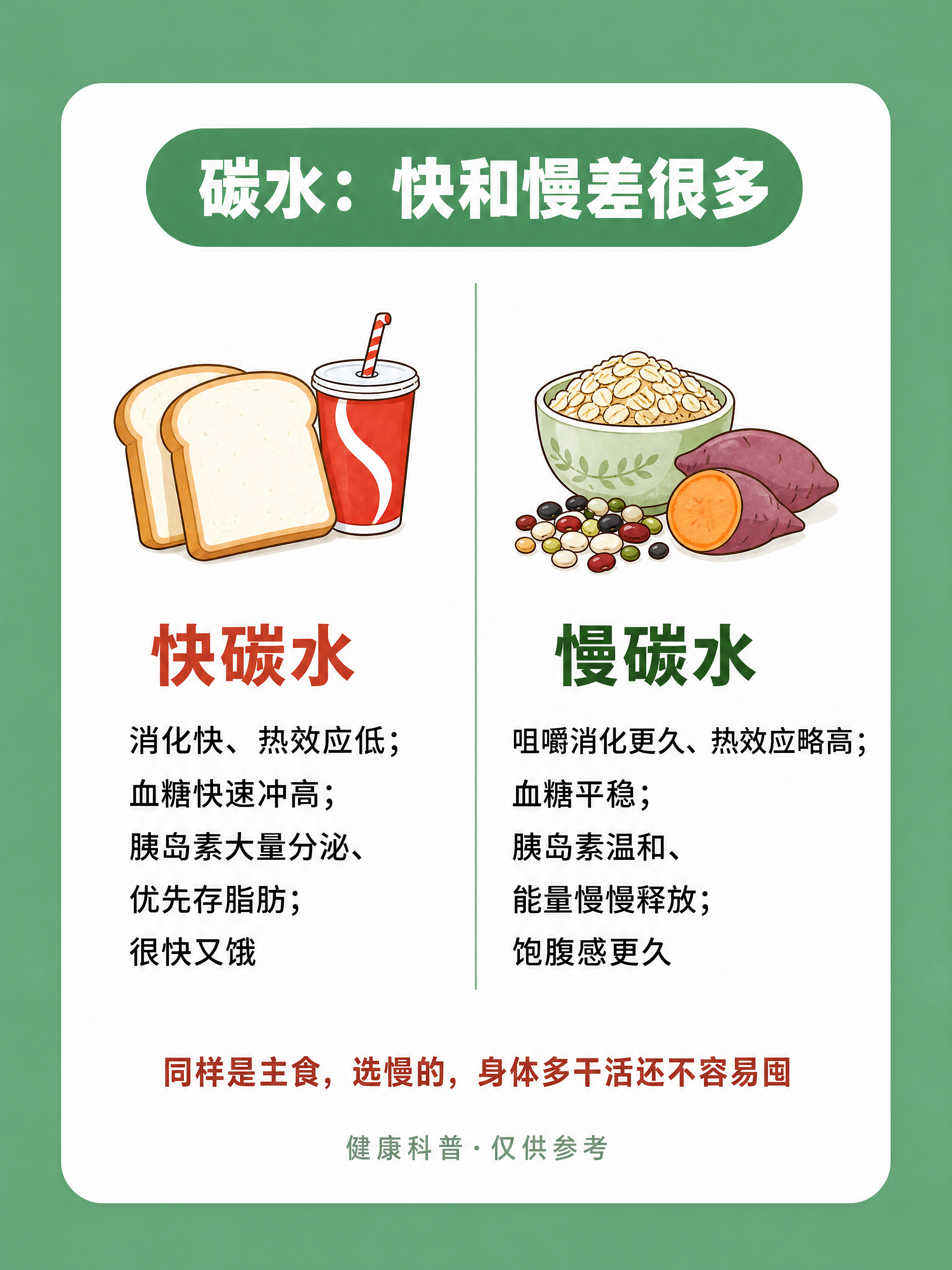 小红书健康科普内页图，3:4竖版，中绿色平涂纯色背景，画面居中… - 图片创意预览