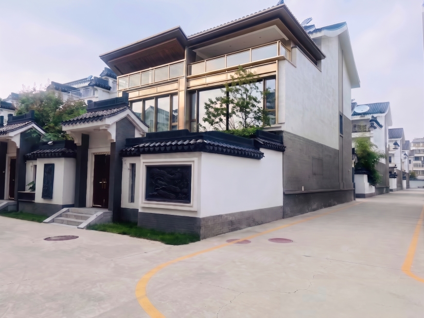 「图片1」提升图片清晰度，并修正建筑透视，提升材质质感及完整度。预览效果