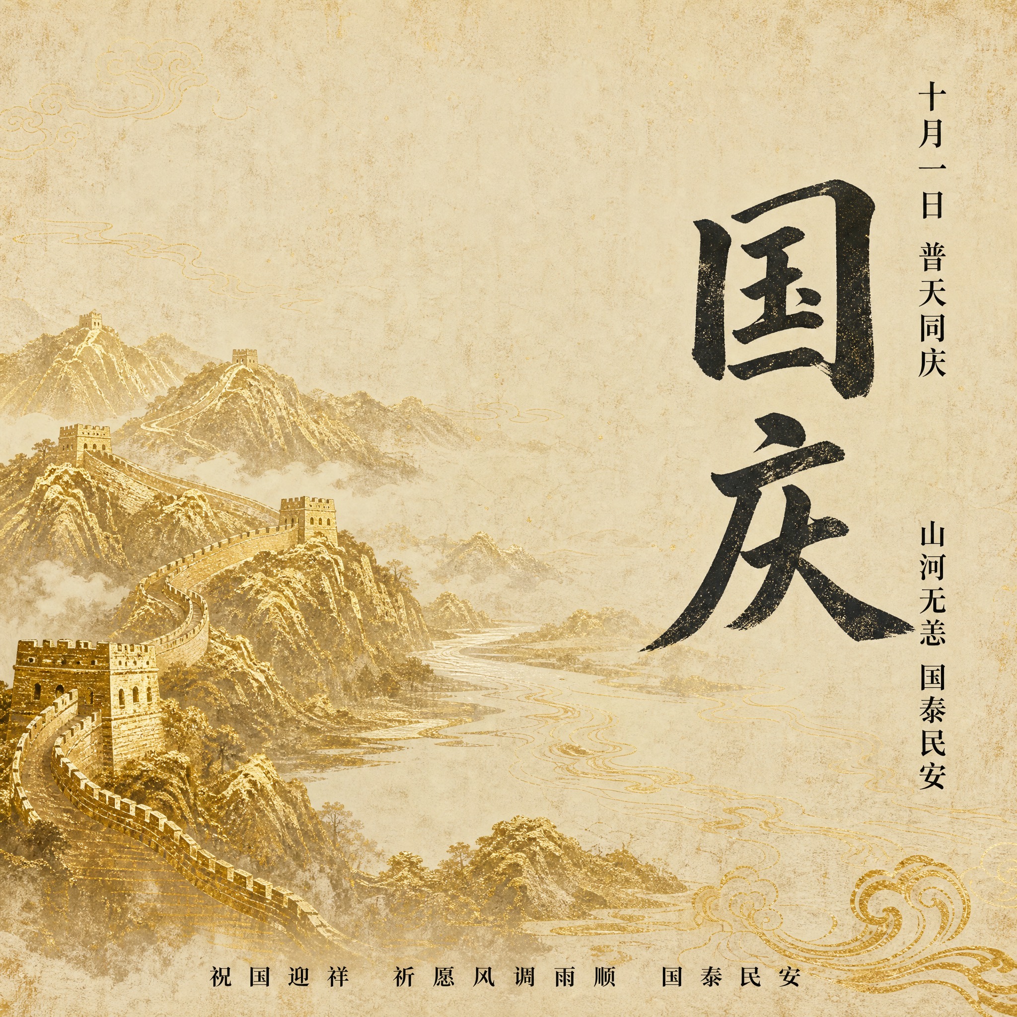 国庆日电商主图，1:1正方形，淘宝天猫平台。参考图2的风格和格… - 图片创意预览