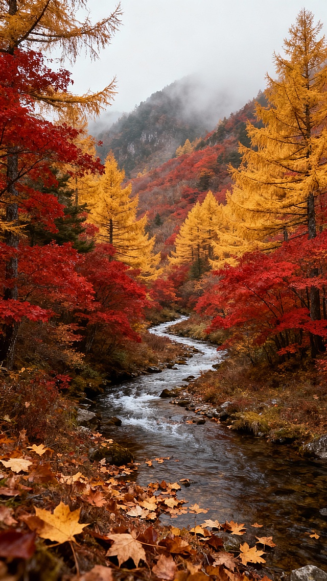 重新生成5张秋天的风景壁纸图