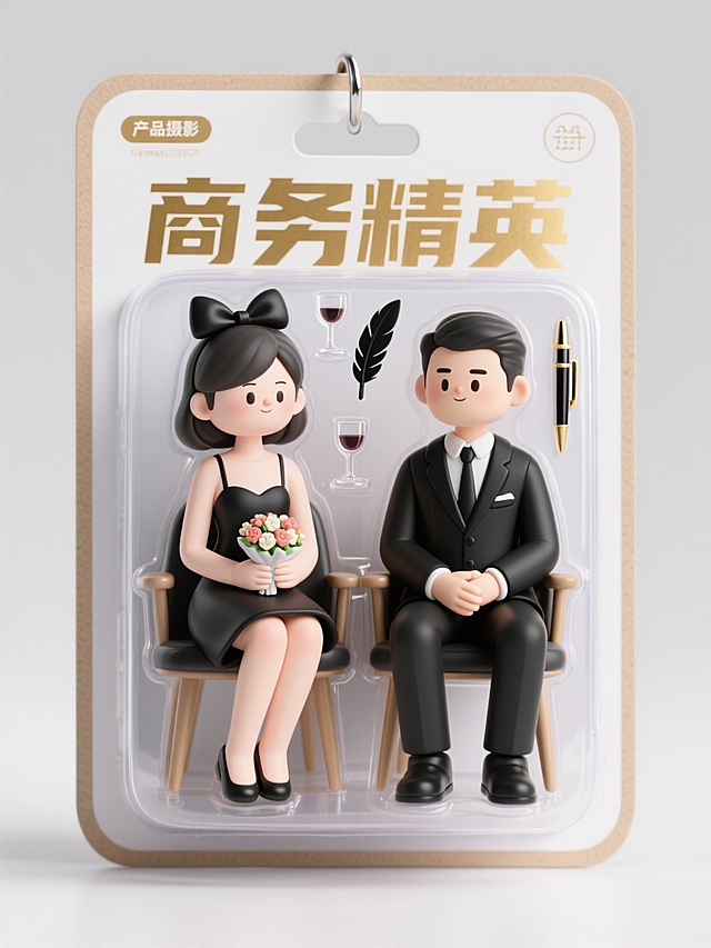 盒子上有描边文字“商务精英”