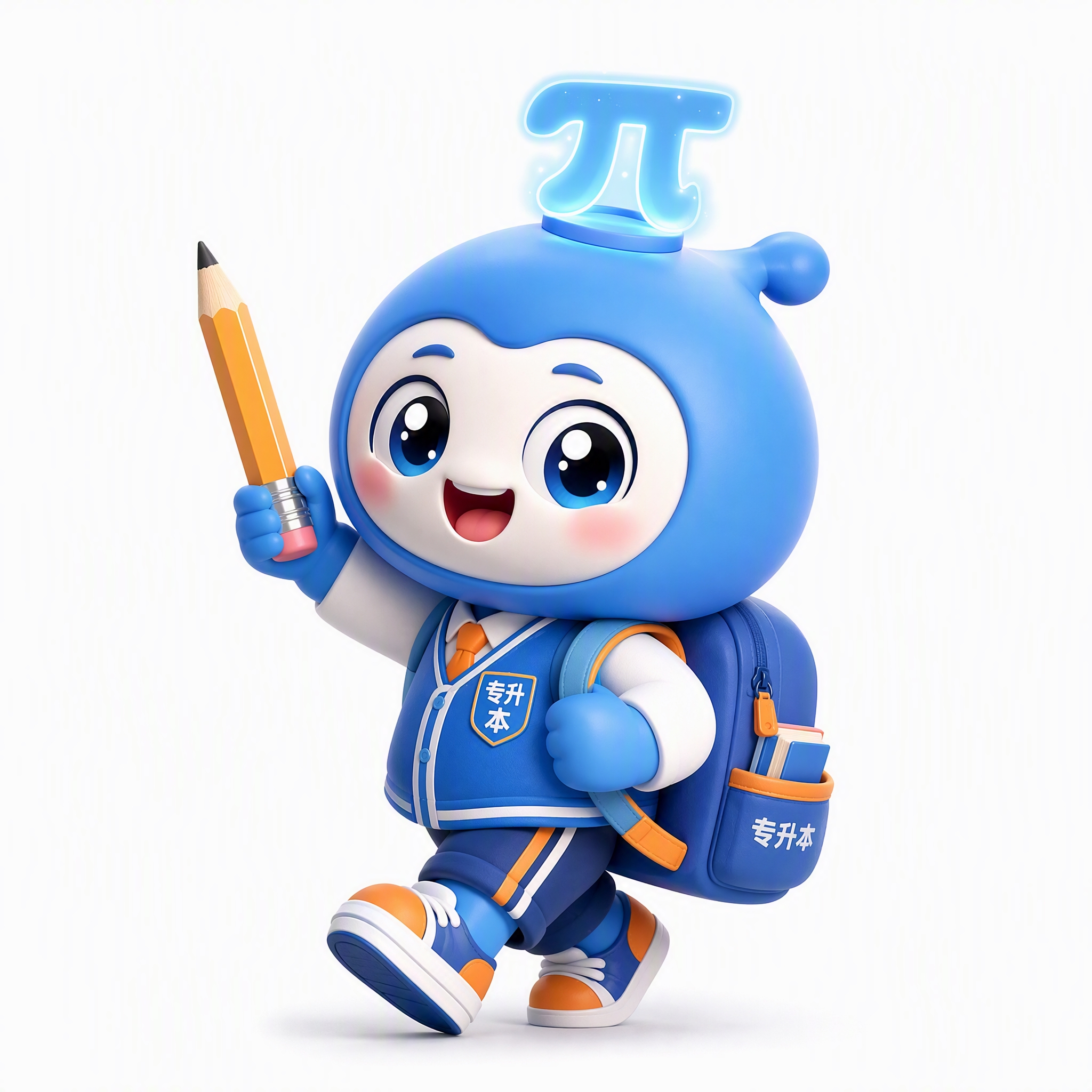 Q版萌系吉祥物设计，一个可爱的π星人小精灵，圆滚滚的身体，头顶… - 图片创意预览