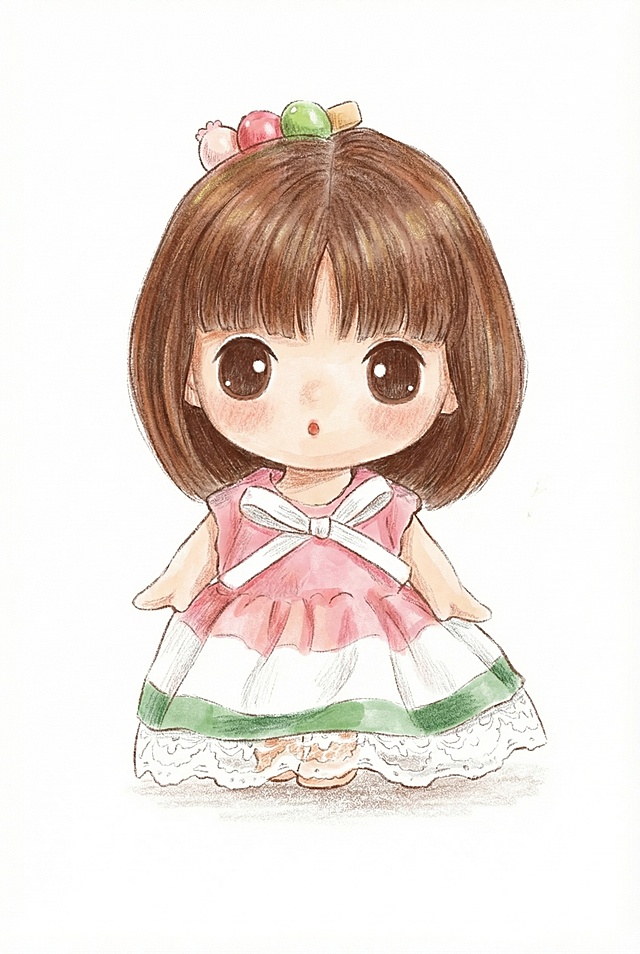 生成插画风格，衣服形态保持不变