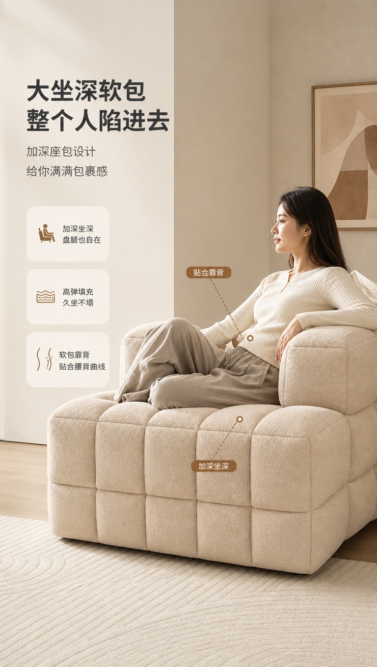 [商品] LKS1008罗马沙发，模块化像素方格造型，方块状软… - 图片创意预览