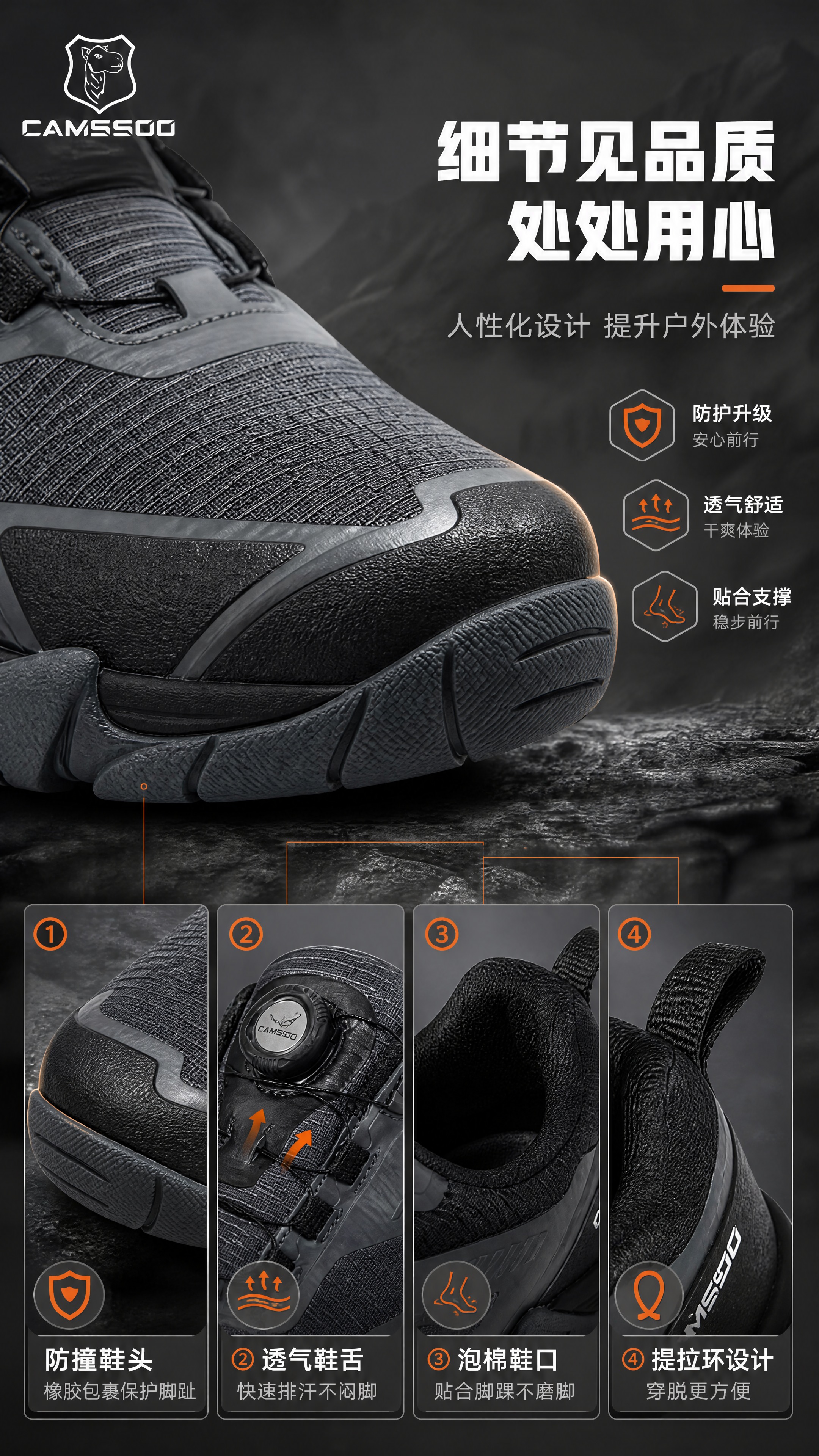 [商品] 使用【图1】深灰黑款鞋头特写；商品处理：保留防撞鞋头… - 图片创意预览