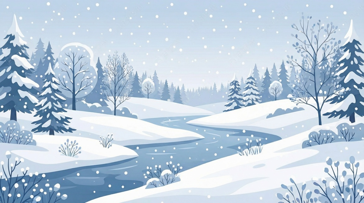 添加雪地和树木元素，完善冬日雪景预览效果