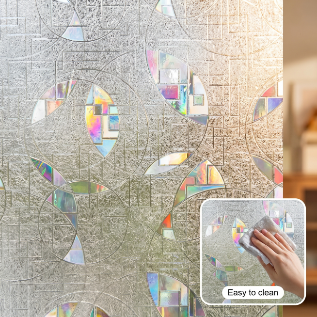 [Main Image 4] Detail close-up display of electrostatic privacy window film material. [Atmosphere St预览效果