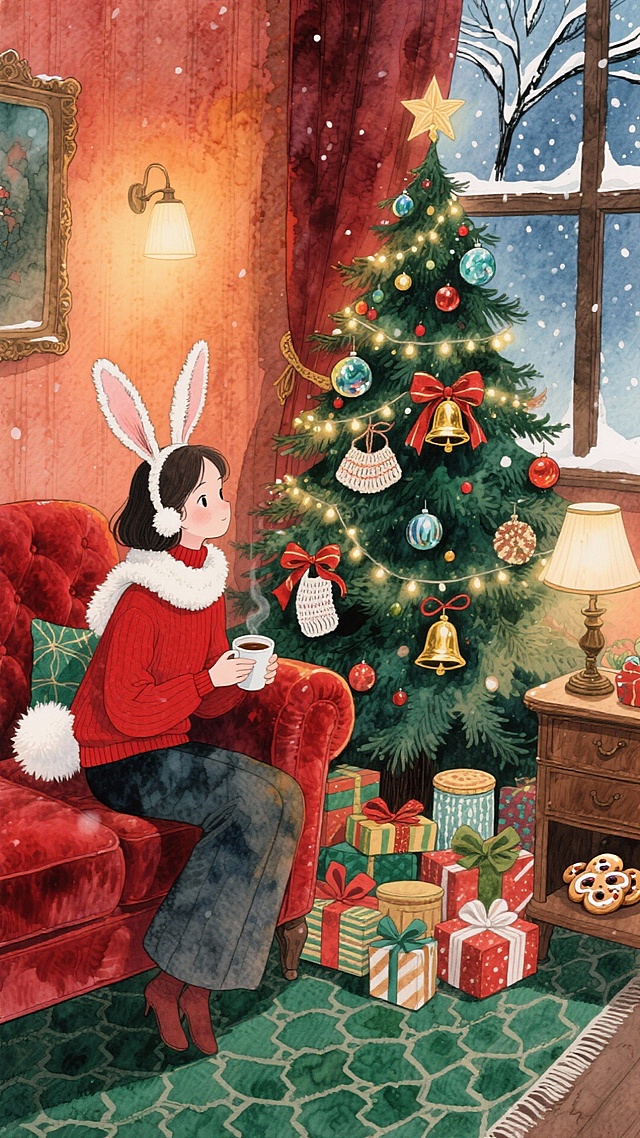 水彩，圣诞氛围