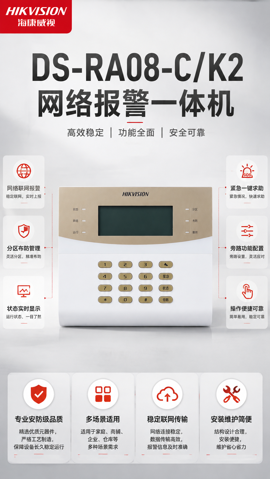 [商品] 使用【图1】DS-RA08-C/K2 网络报警一体机… - 图片创意预览