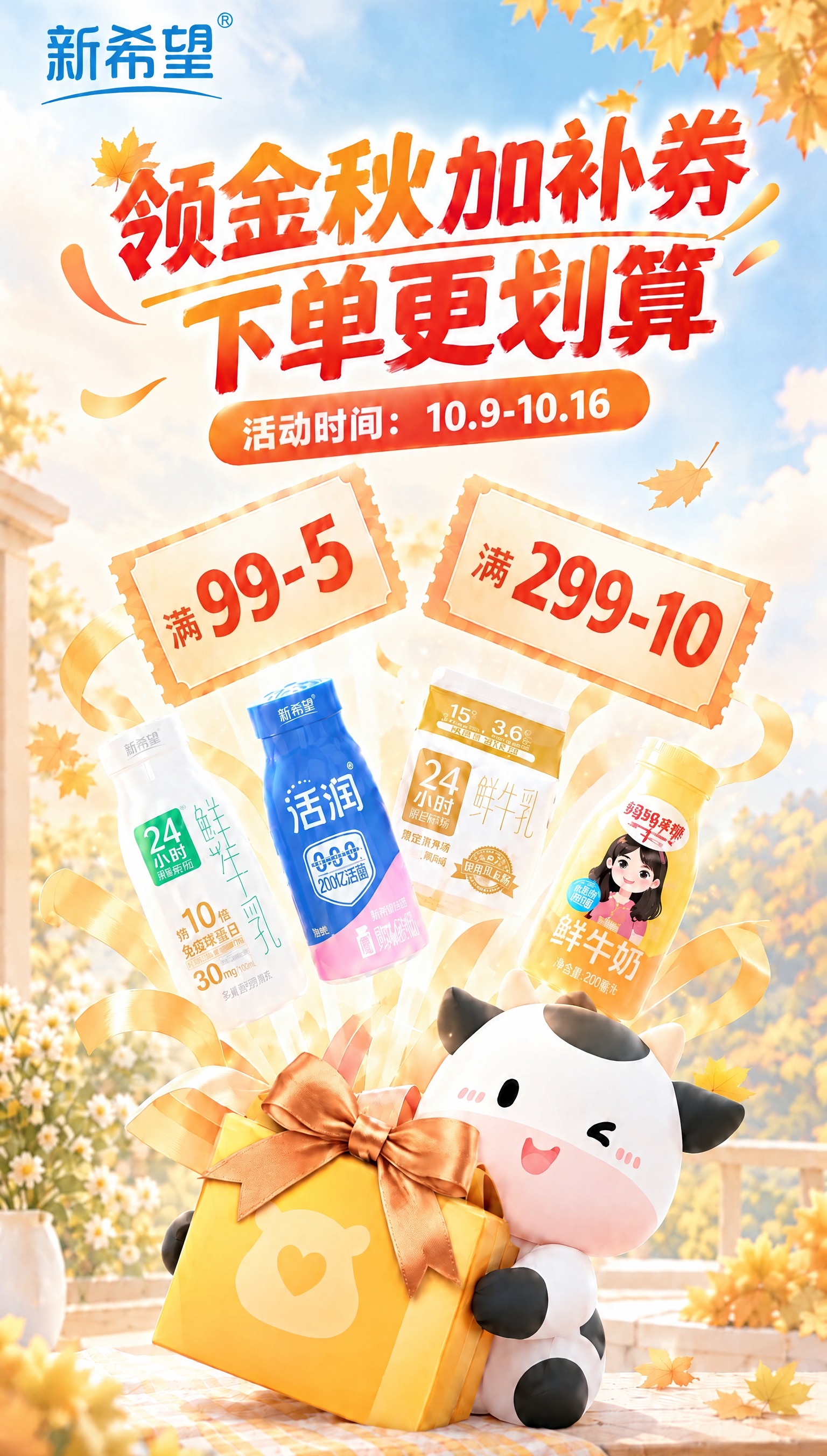 将海报底部的橙色礼盒颜色改为明亮的橙黄色，颜色更浅更亮更温暖，… - 图片创意预览