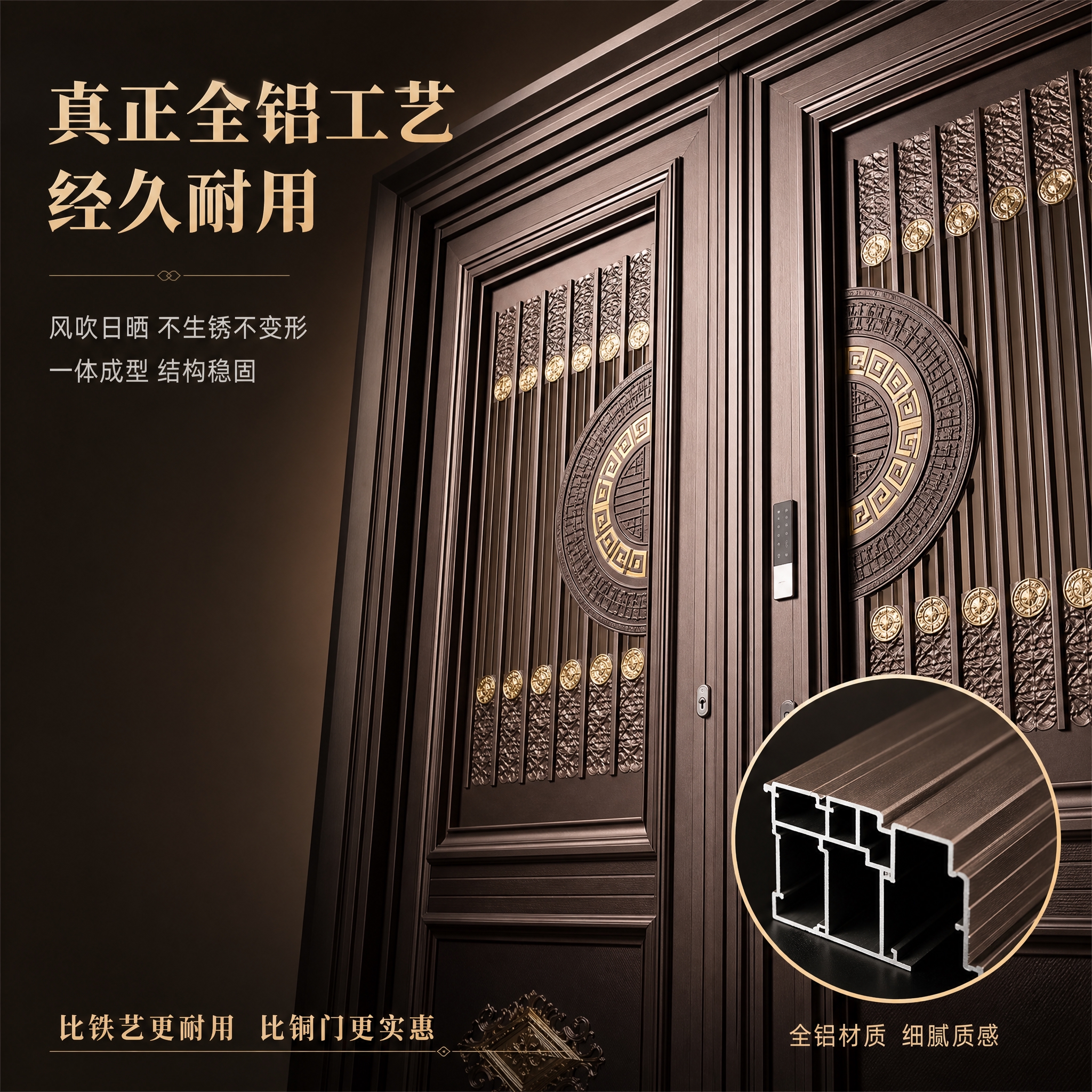 [主图-3] 材质与工艺细节，突出真正全铝工艺的品质与耐用性，… - 图片创意预览