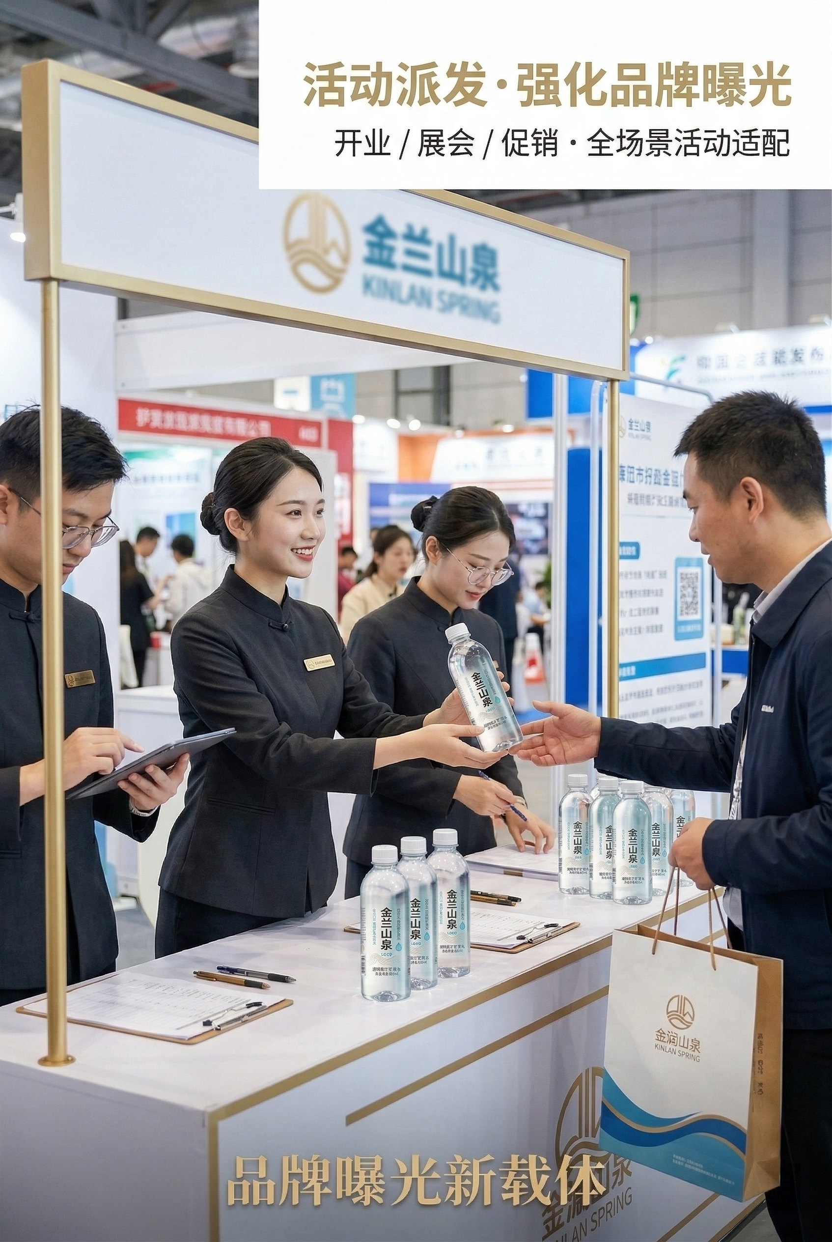 参考图2的展会活动场景风格重新生成画面，场景为商业展会签到处，… - 图片创意预览