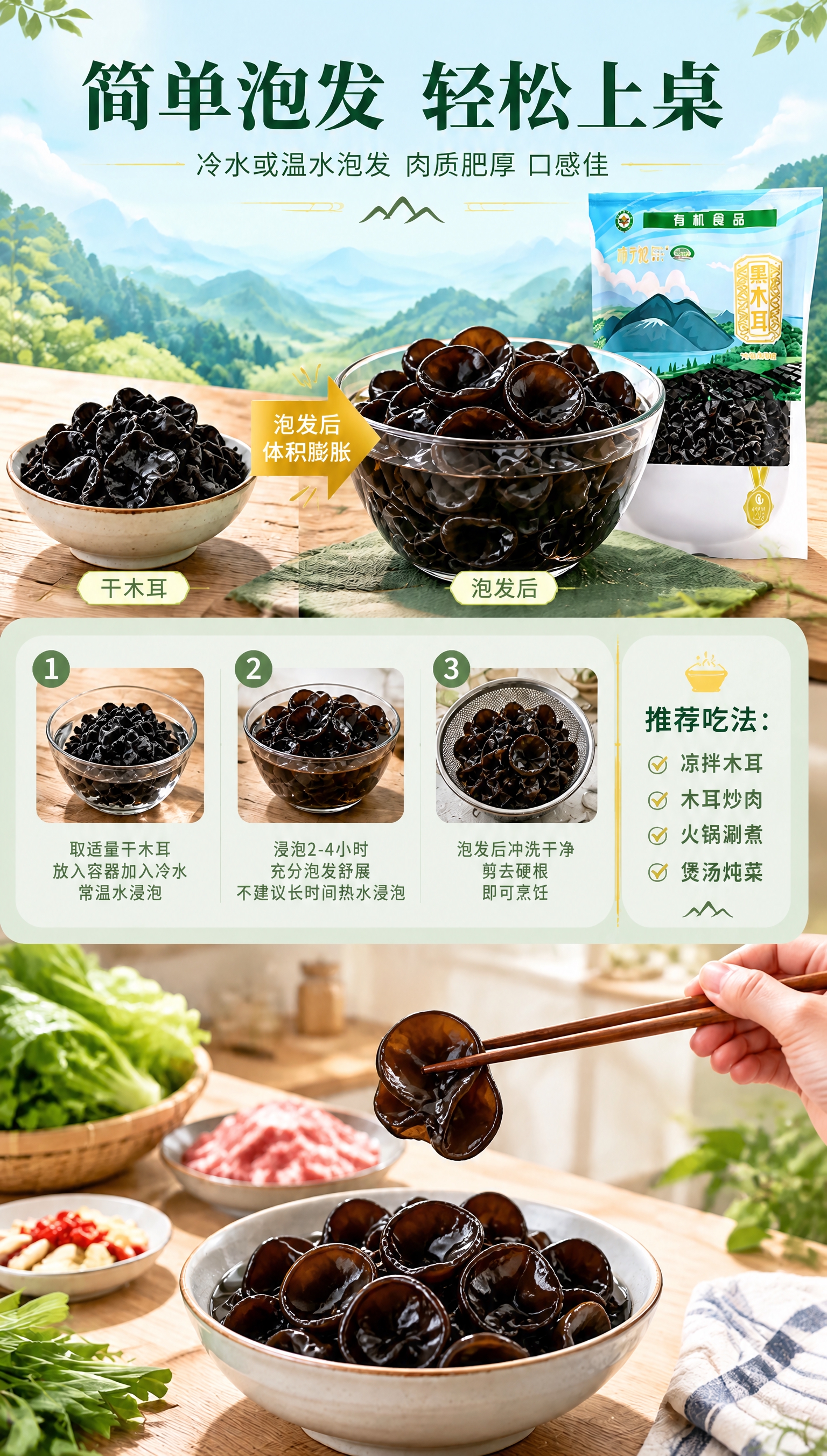 重新生成图中所有的木耳元素，让木耳看起来更高质量、更完整、更圆… - 图片创意预览