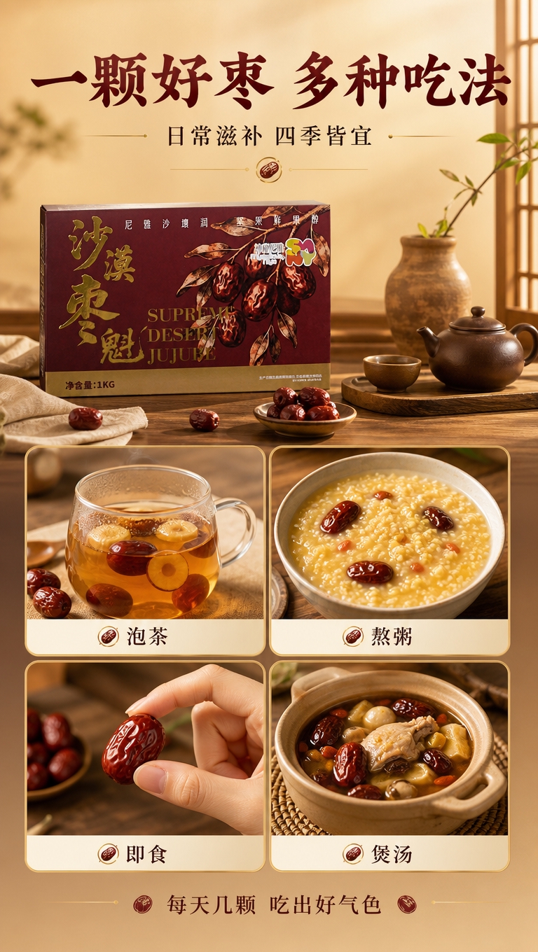 [商品] 使用【图2】沙漠枣魁礼盒正面图作场景中景露出；保留包… - 图片创意预览