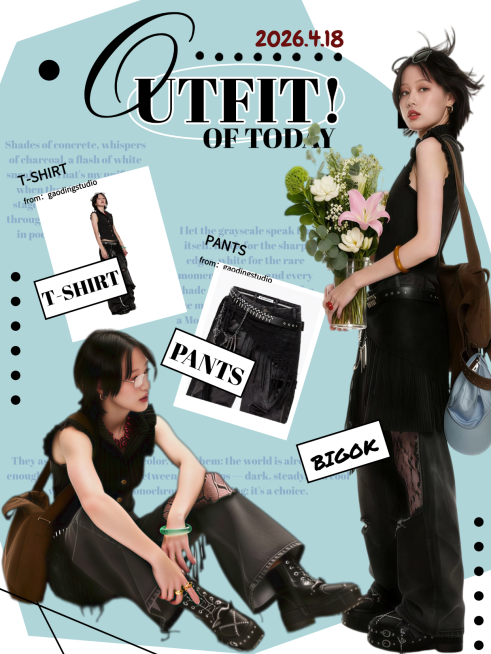 穿搭攻略模版杂志拼贴风小红书封面预览效果