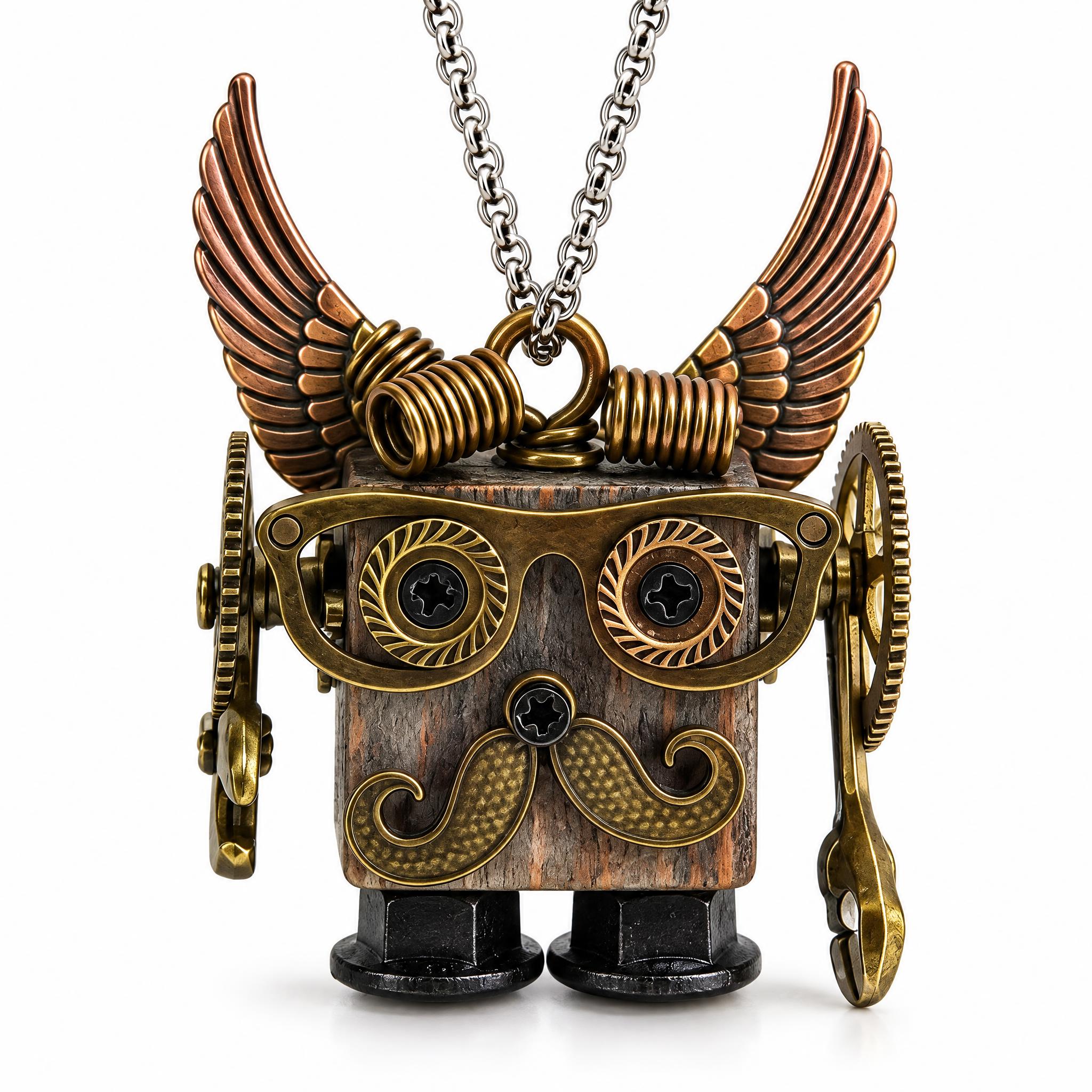 [主图-1] Steampunk Owl Robot Pend… - 图片创意预览
